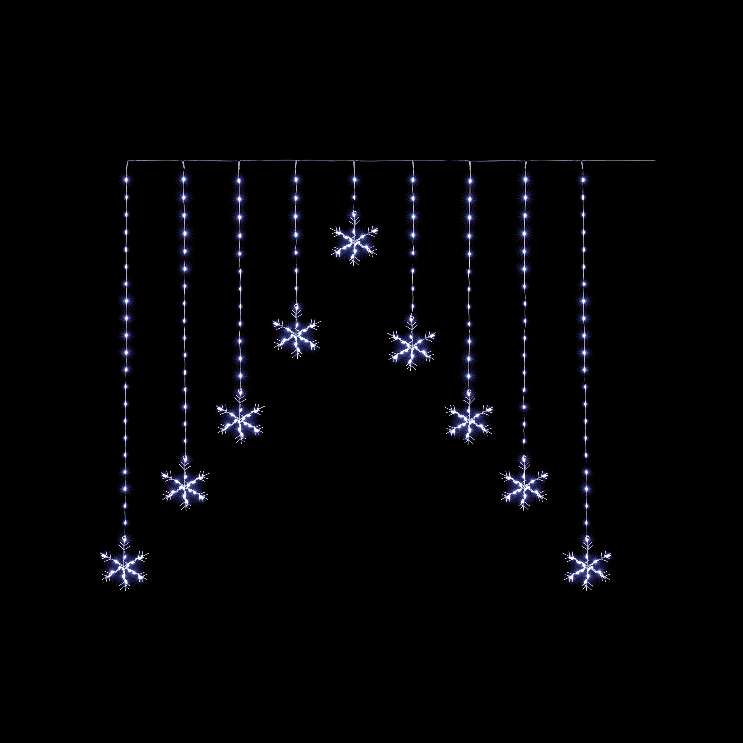 Flexible Snowflake Curtain Featuring 267 White LEDs 1.2x.1.2m