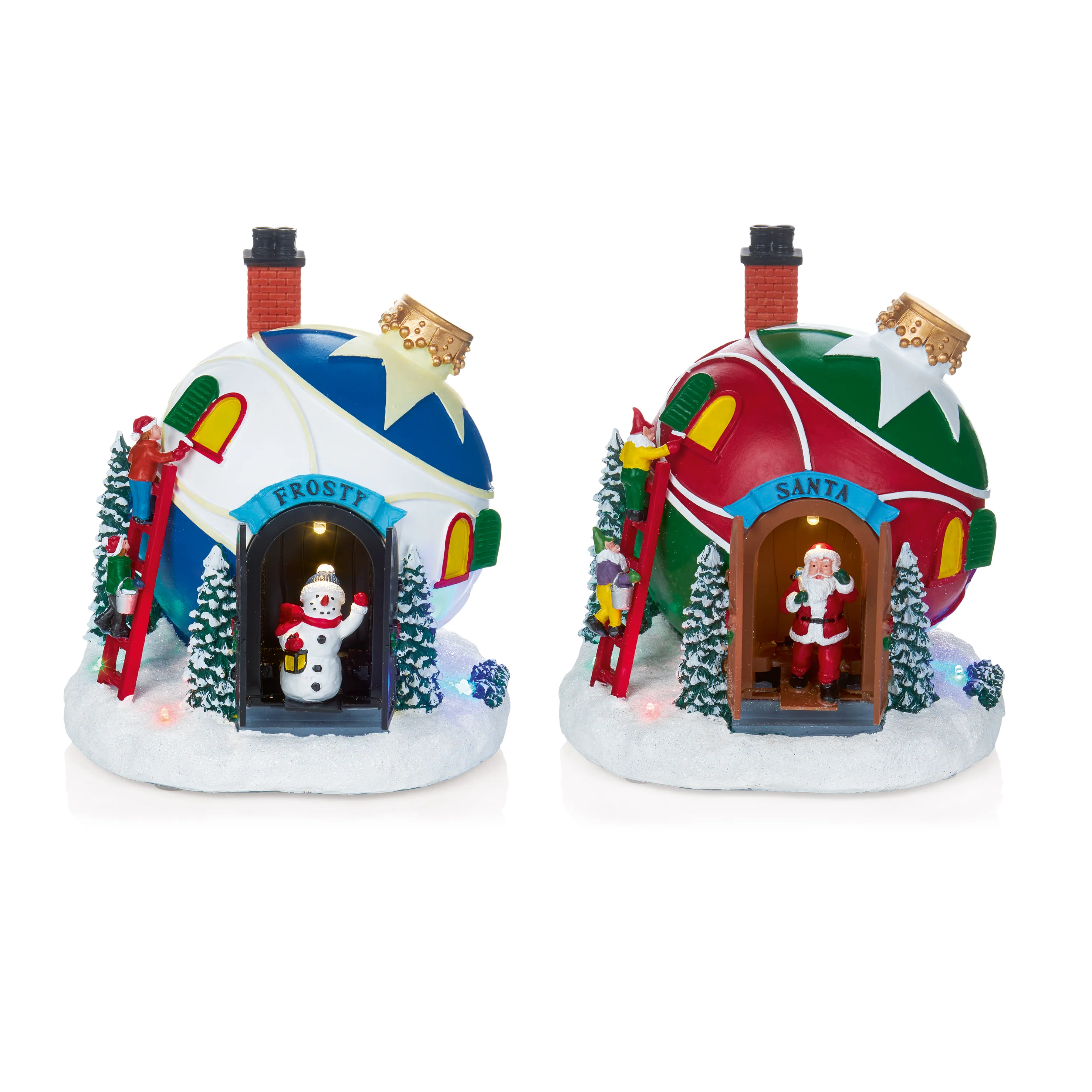 Special Offer Animated Bauble House Christmas Scene with Opening Door & Lights
