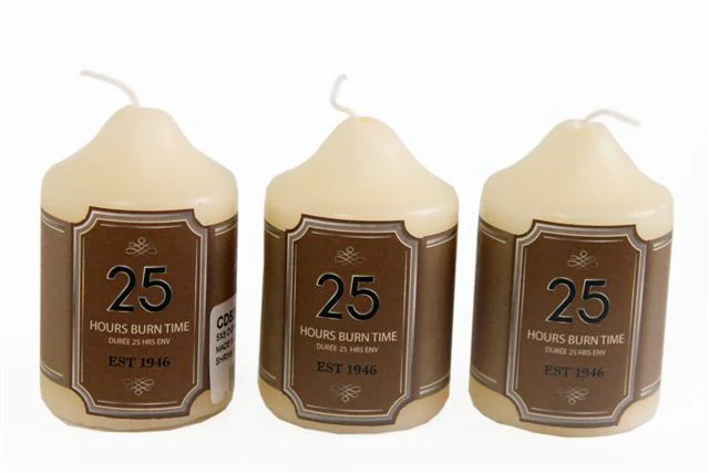 Overdipped Church Pillar Candle - 7.5cm