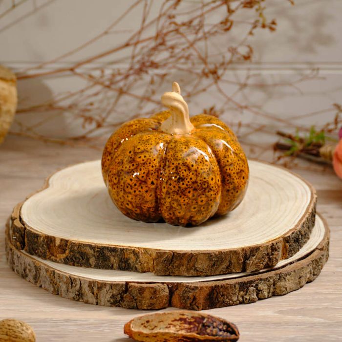 Pumpkin Ornament With Mottled Effect - Image 3
