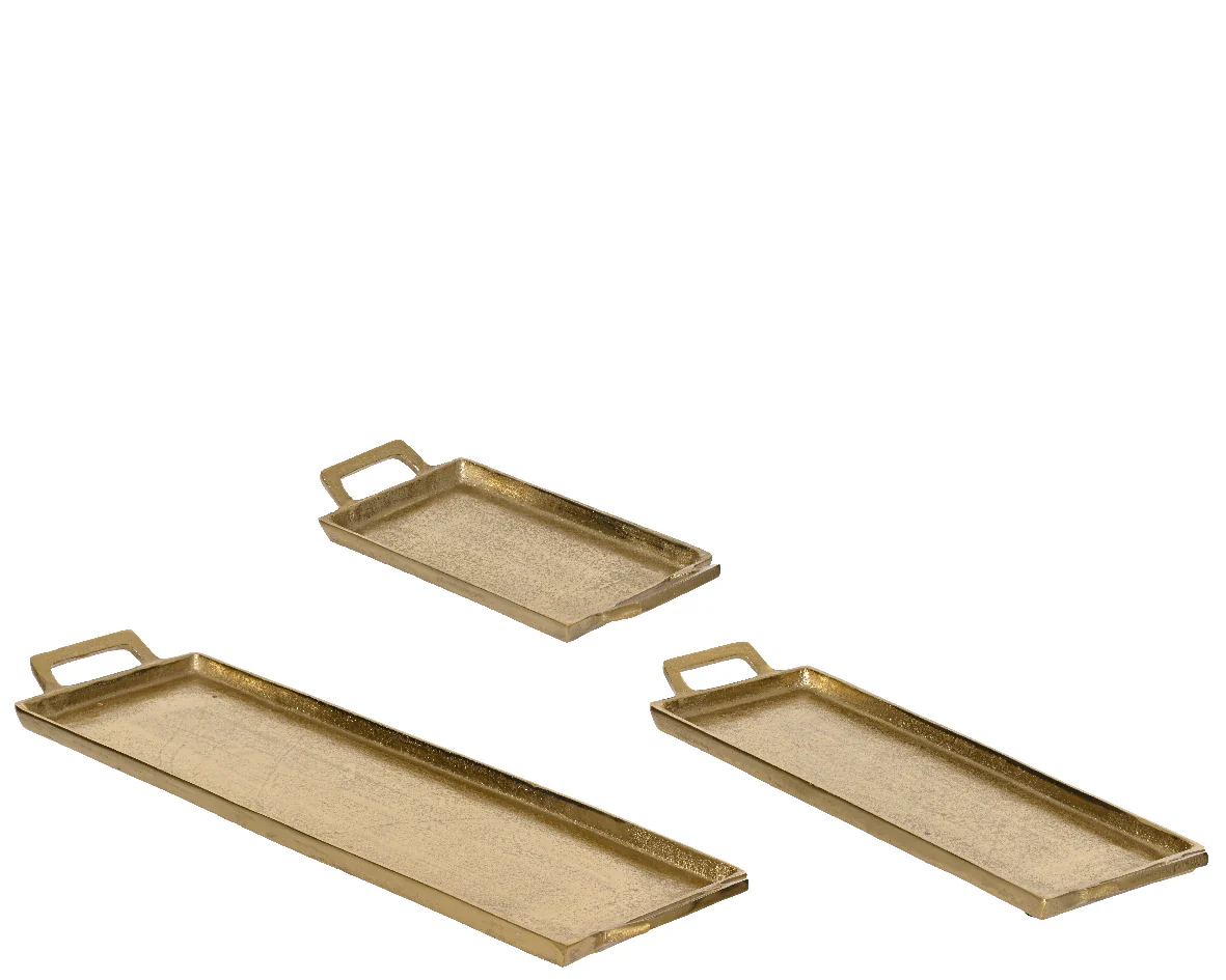 Aluminium Gold Deco Plate Trays - Set of 3 - Image 2