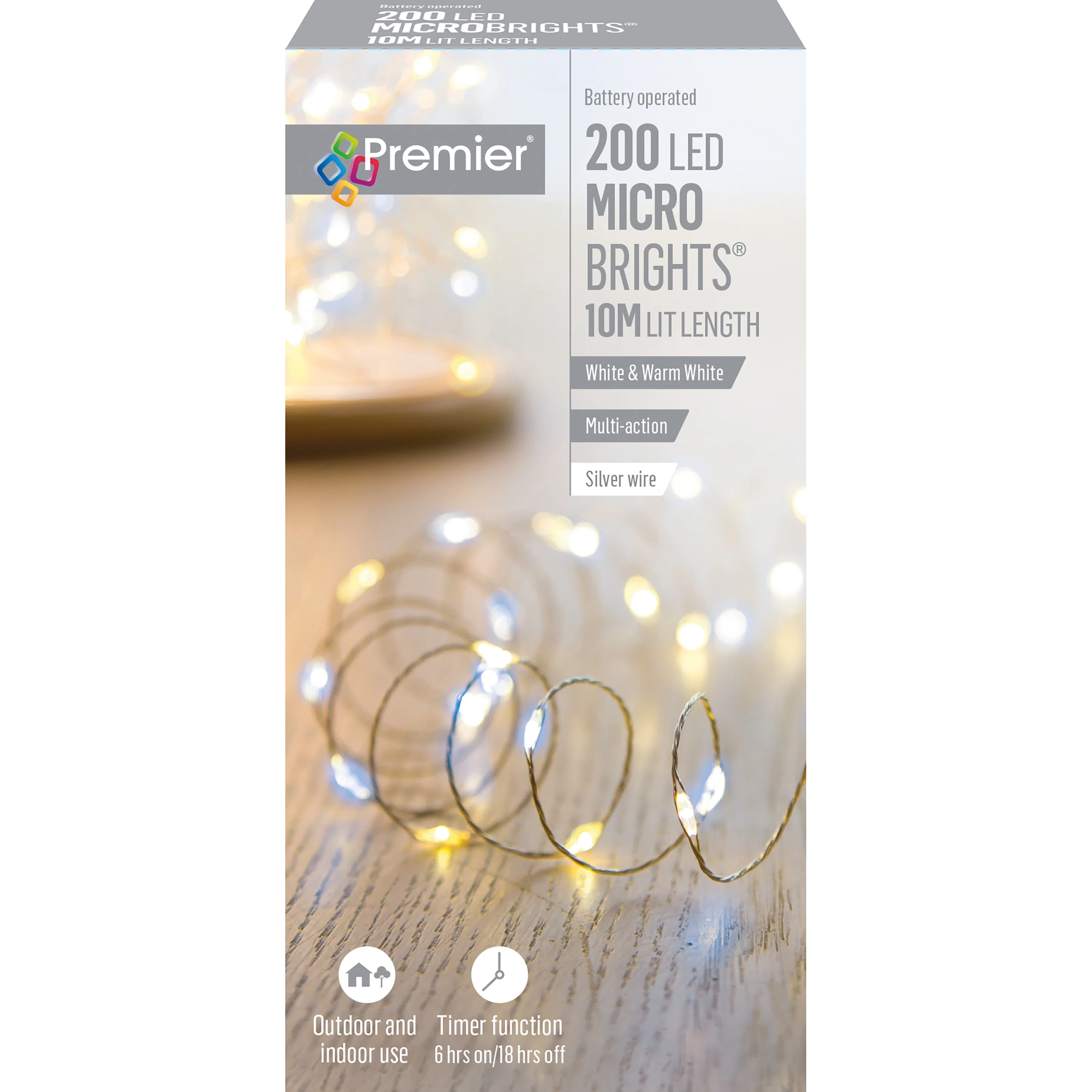 Battery Operated Cold & Warm White Multi Action Pin Wire Microbrights with Timer - Image 3