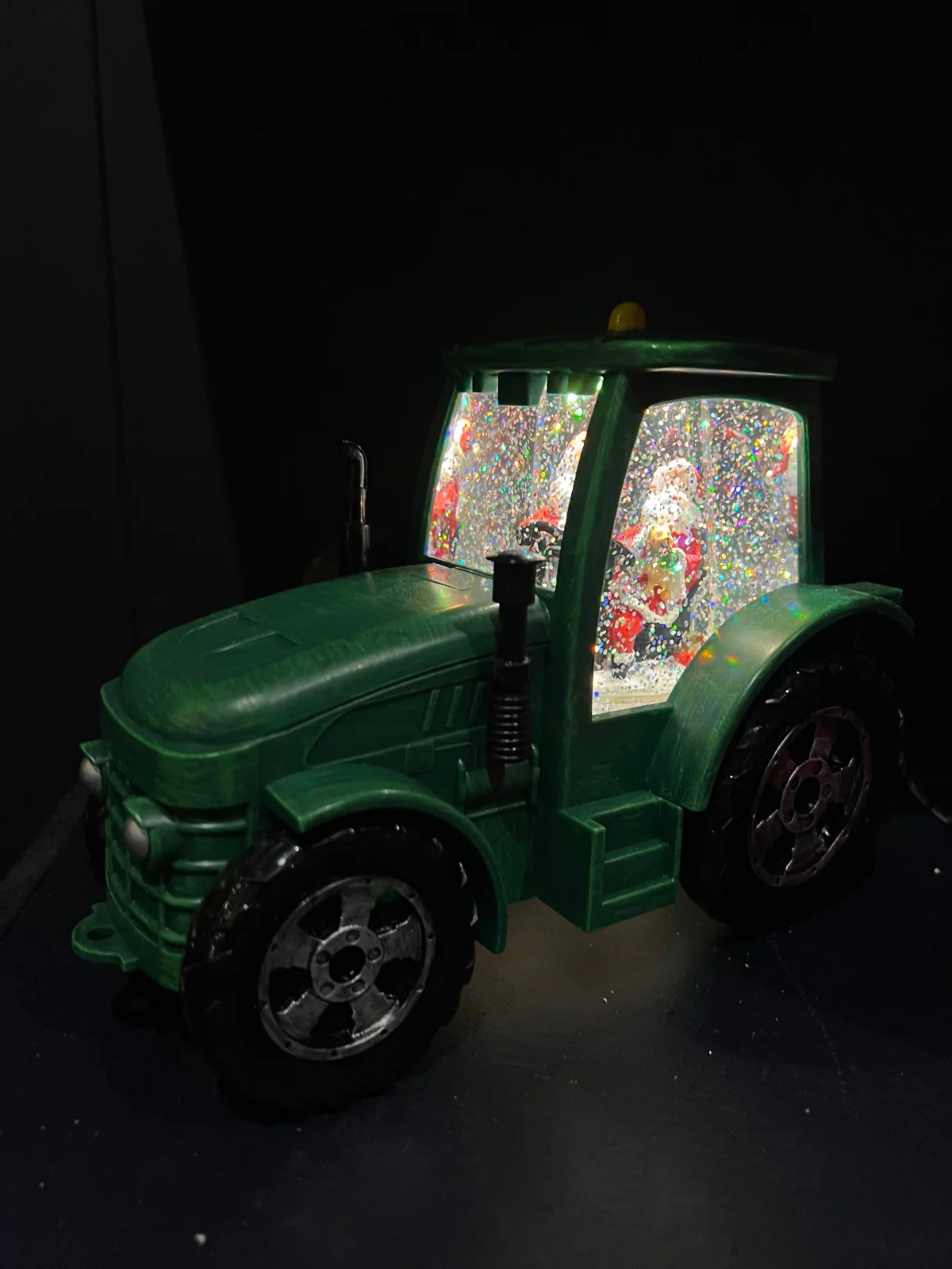 Green Tractor Water Spinner with Santa Driving - Image 3