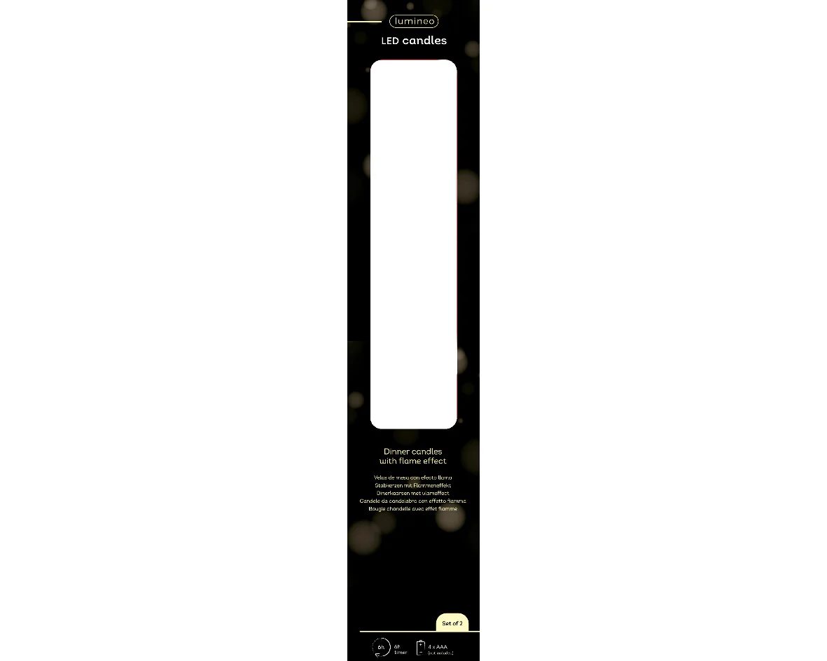 Battery Operated LED Cream Wax Wick Dinner Candle - Box of 2 - Image 3