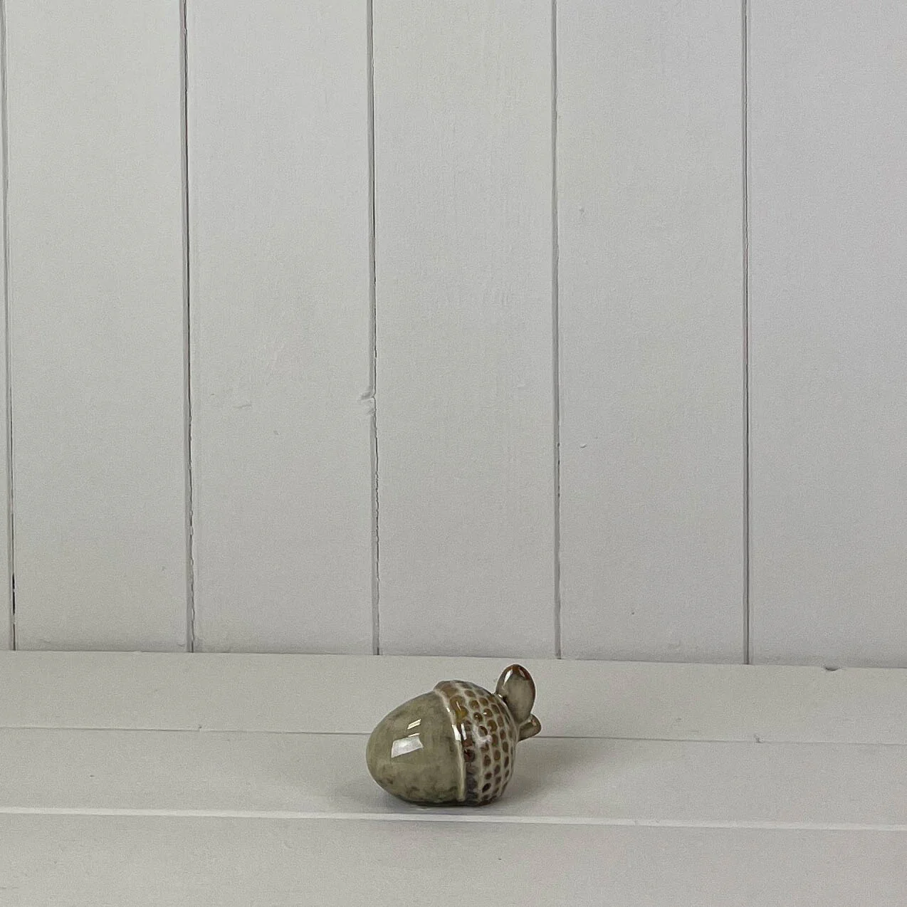 Beige Mottle Ceramic Acorn Ornament - 5cm
