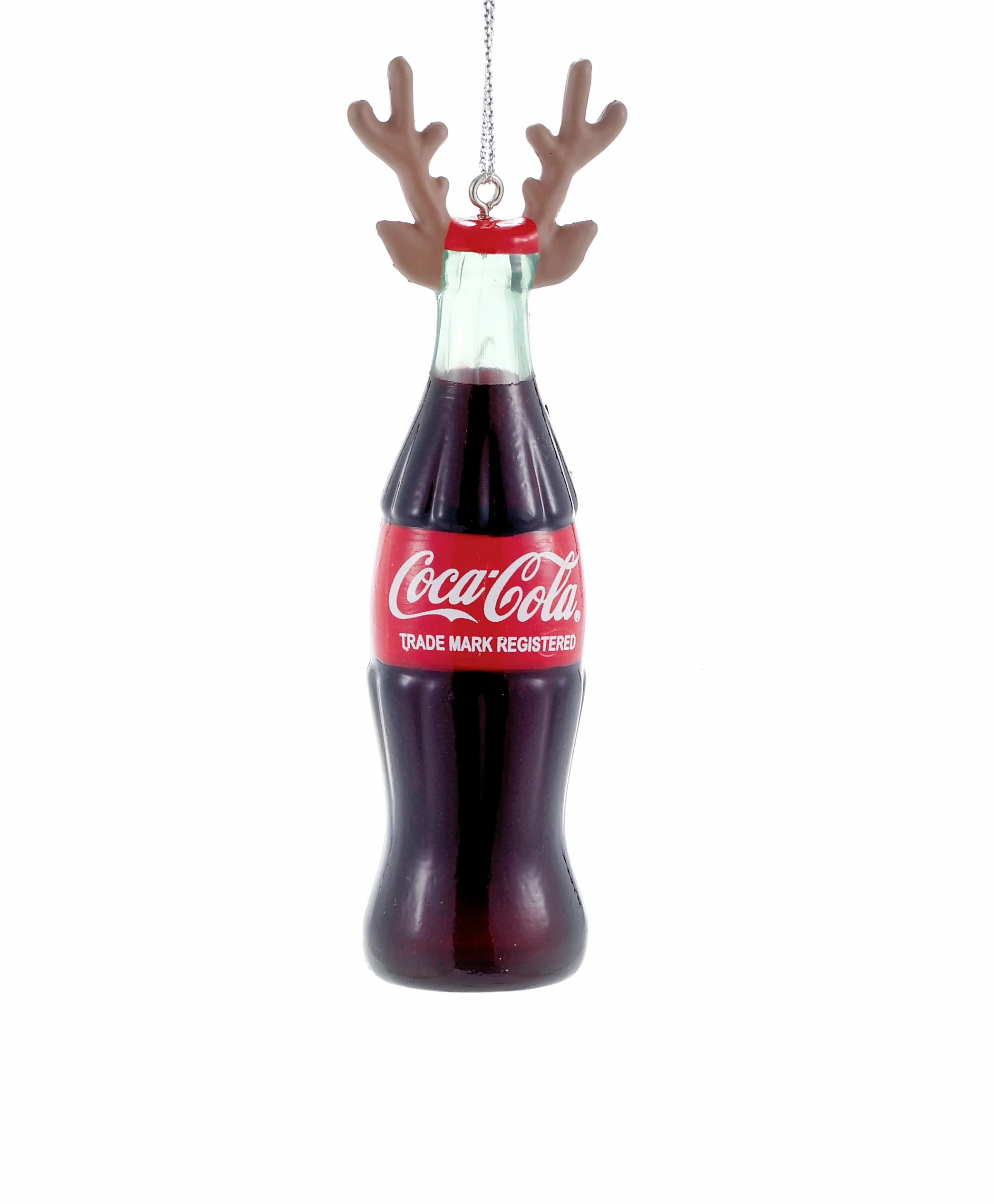Christmas Coca-Cola Bottle with Reindeer Antlers Bauble - Image 2