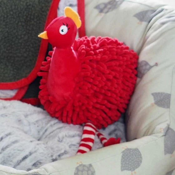 Red Christmas Noodly Partridge Dog Toy