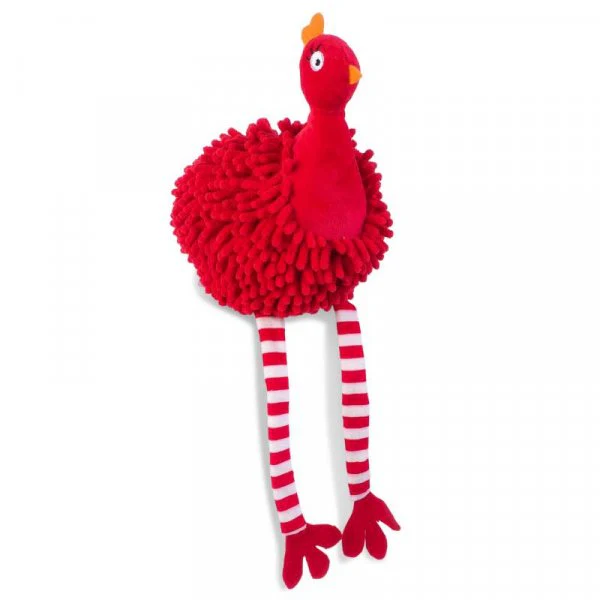 Red Christmas Noodly Partridge Dog Toy - Image 3