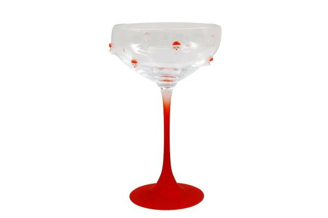 Christmas Santa Coupe Glass 18cm