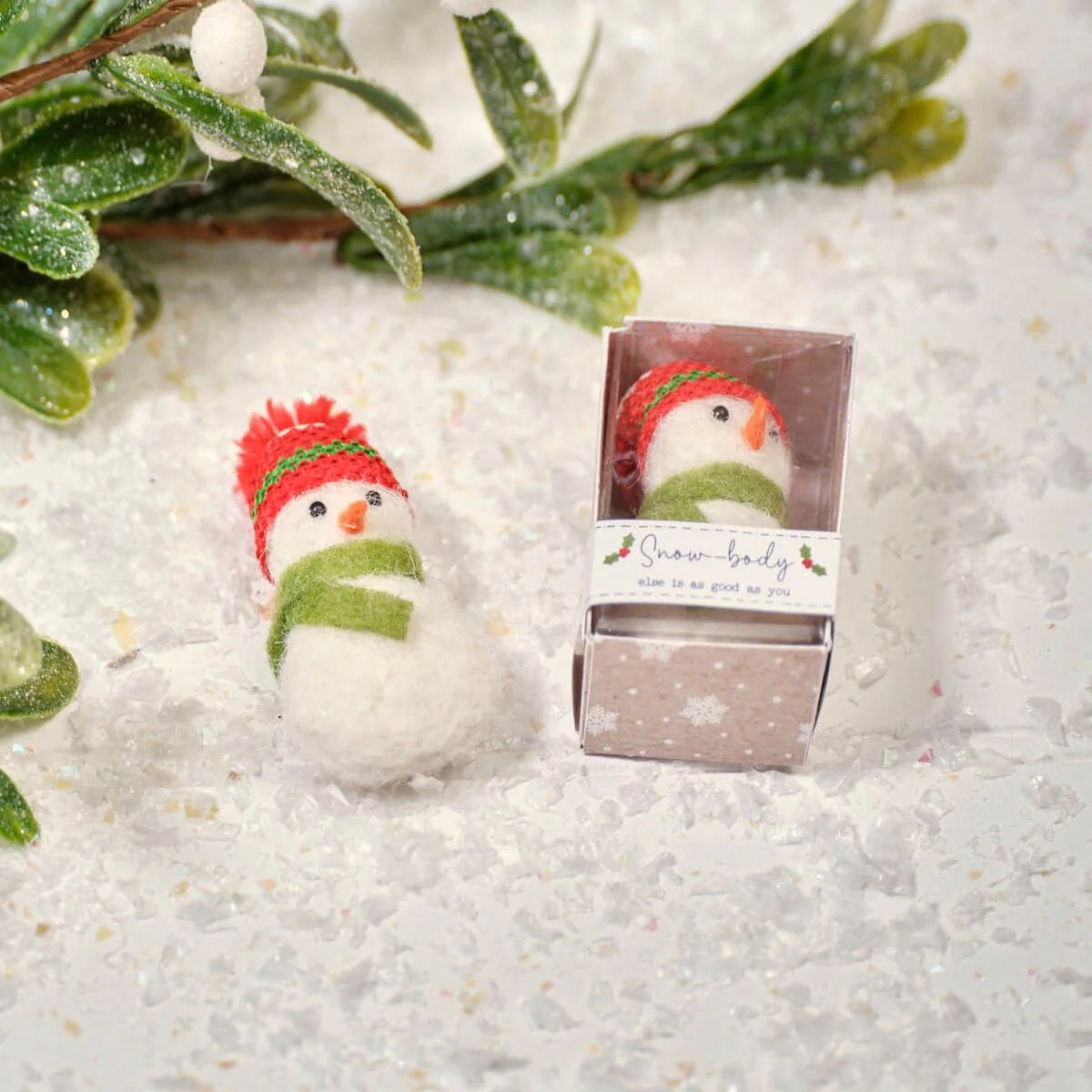 Christmas Tiny World Fabric Snowman Boxed Keepsake