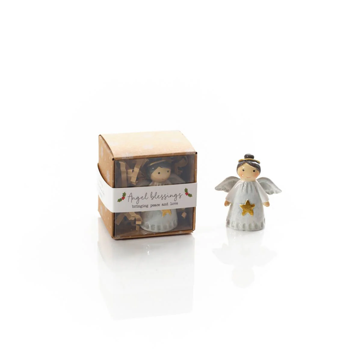 Christmas Tiny World Resin Angel Keepsake Ornament With Gift Box - Image 2