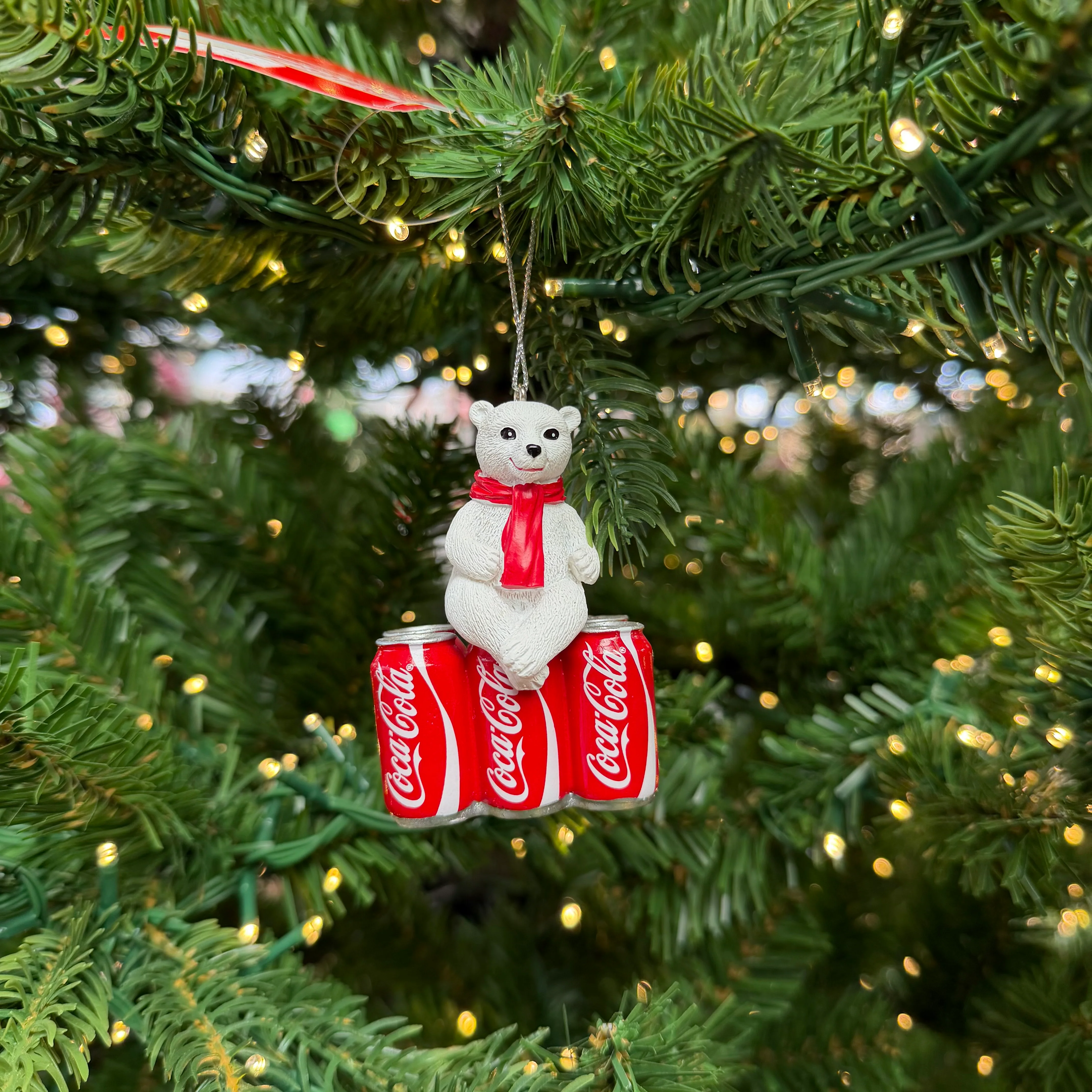 Coca-Cola Polar Bear on 6 Pack of Cokes Christmas Bauble - Image 2
