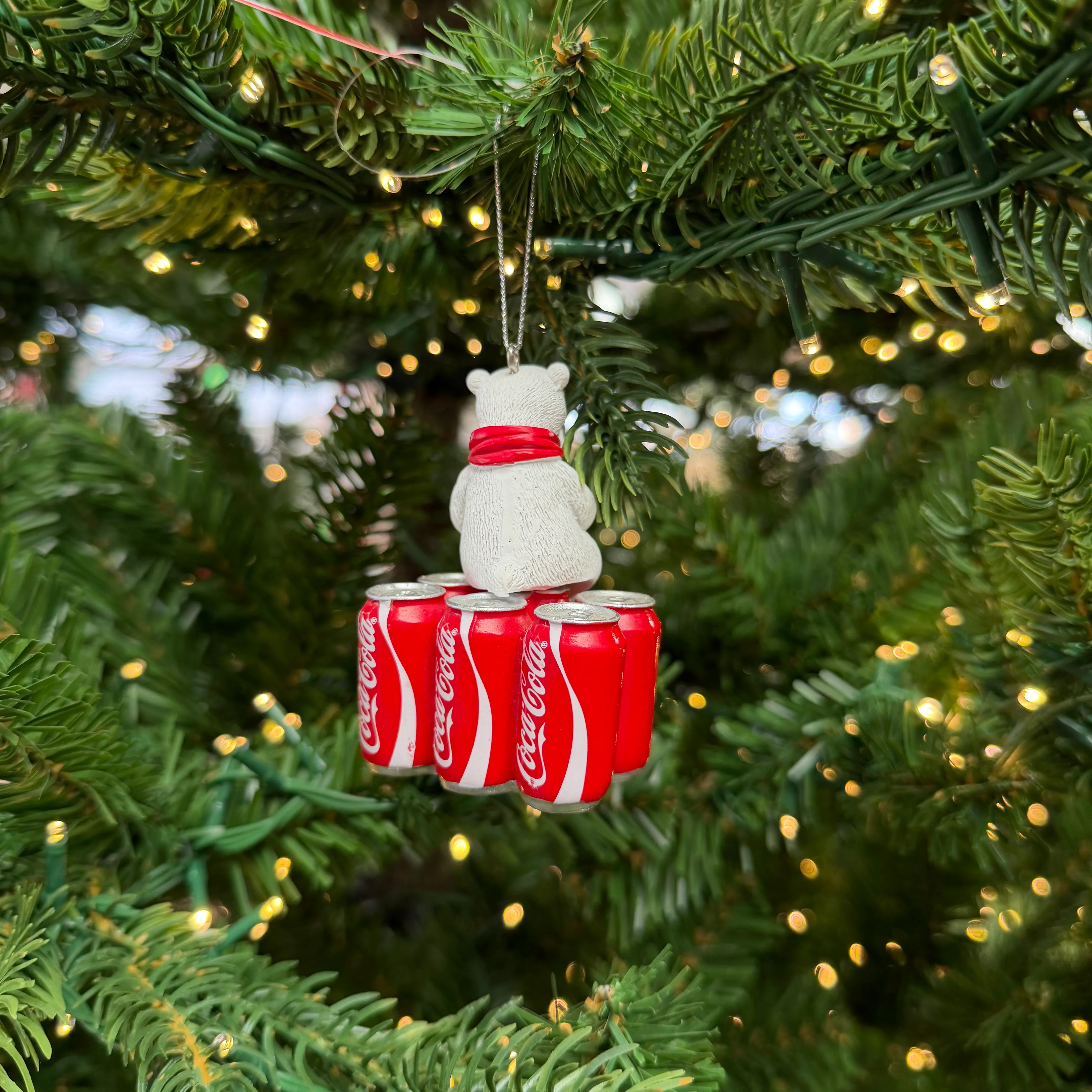 Coca-Cola Polar Bear on 6 Pack of Cokes Christmas Bauble - Image 3