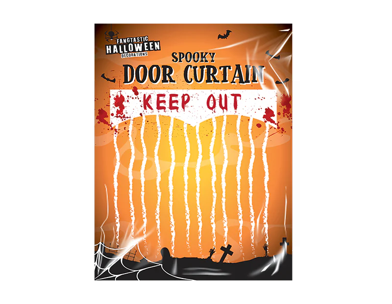 Halloween Keep Out Bloody Decor Curtain