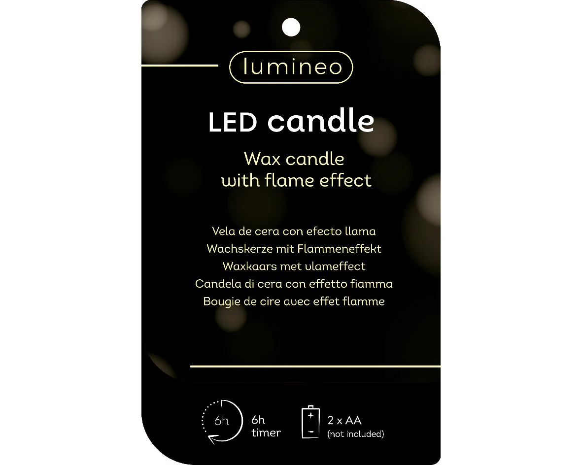 Cream Battery Operated Warm White LED Indoor Carved Candle - 8x15cm - Image 3