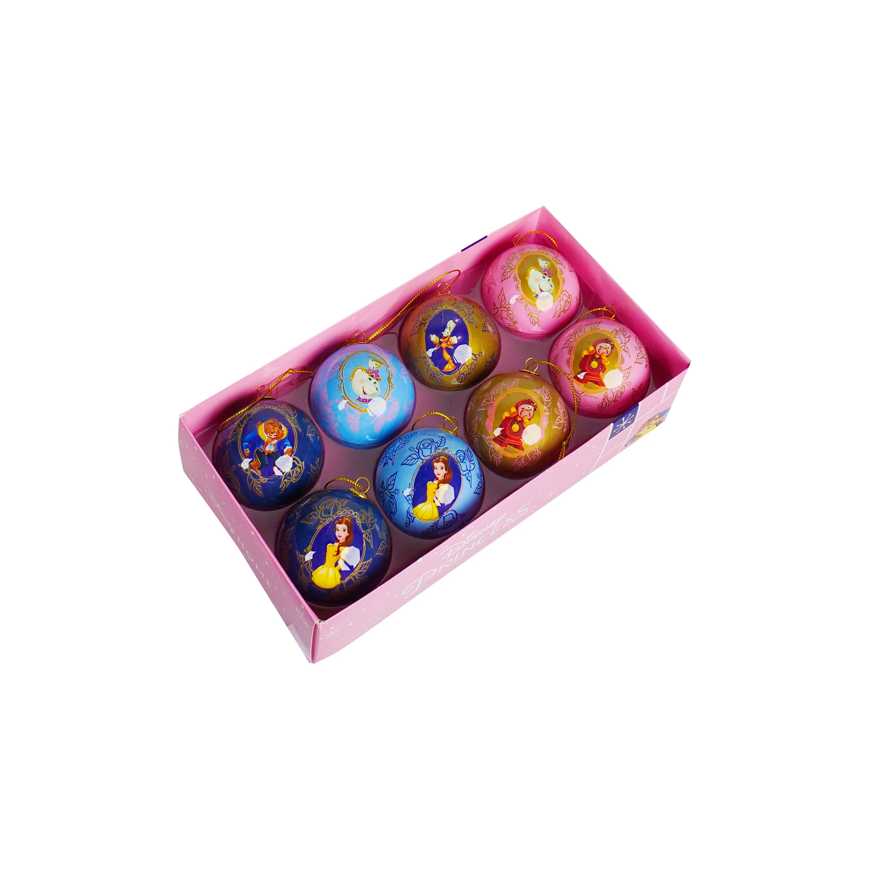Disney Beauty & The Beast Christmas Baubles - Box of 8