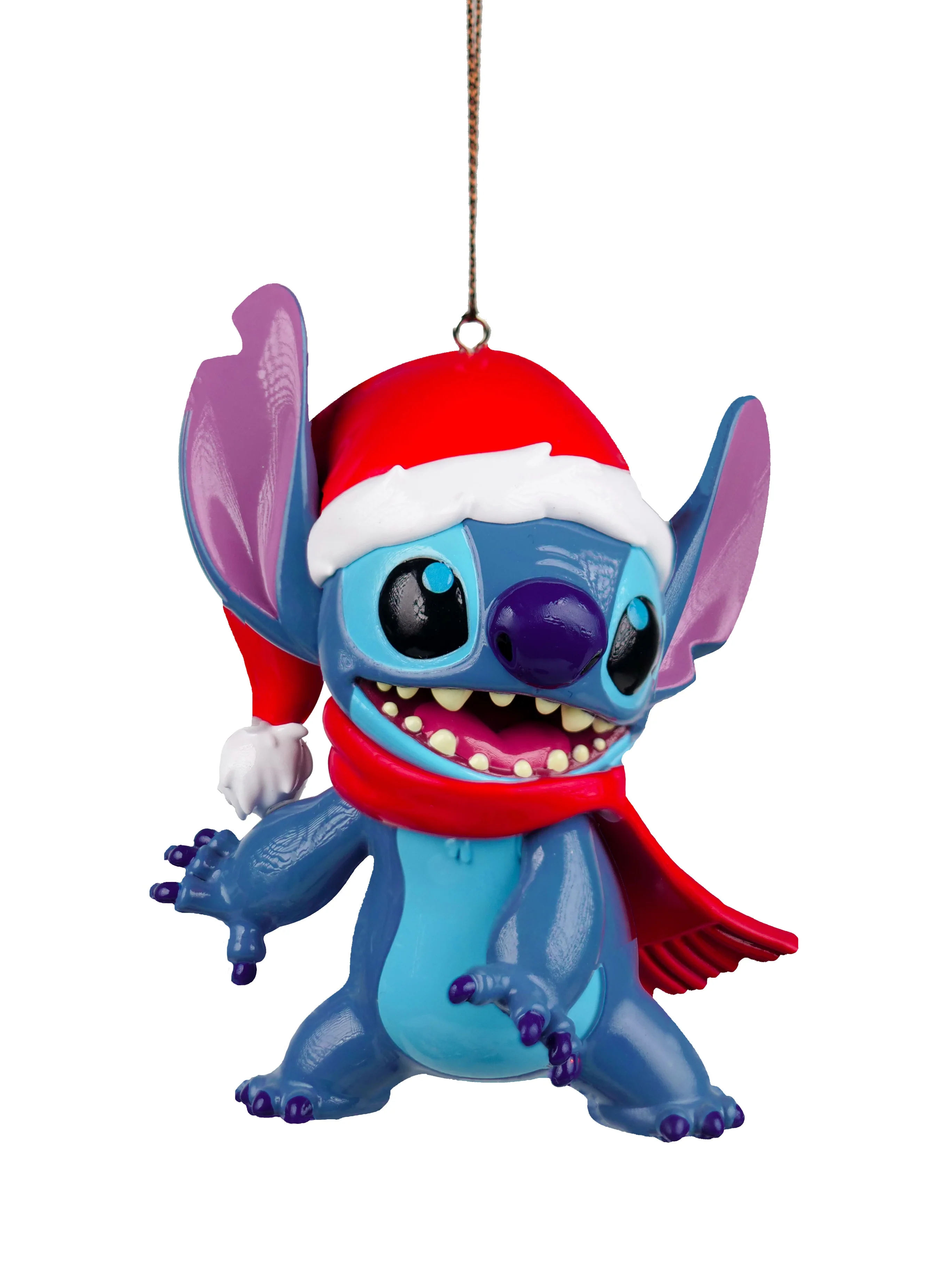 Disney Stitch Lilo & Stitch with Santa Hat & Scarf 3D Character Christmas Bauble