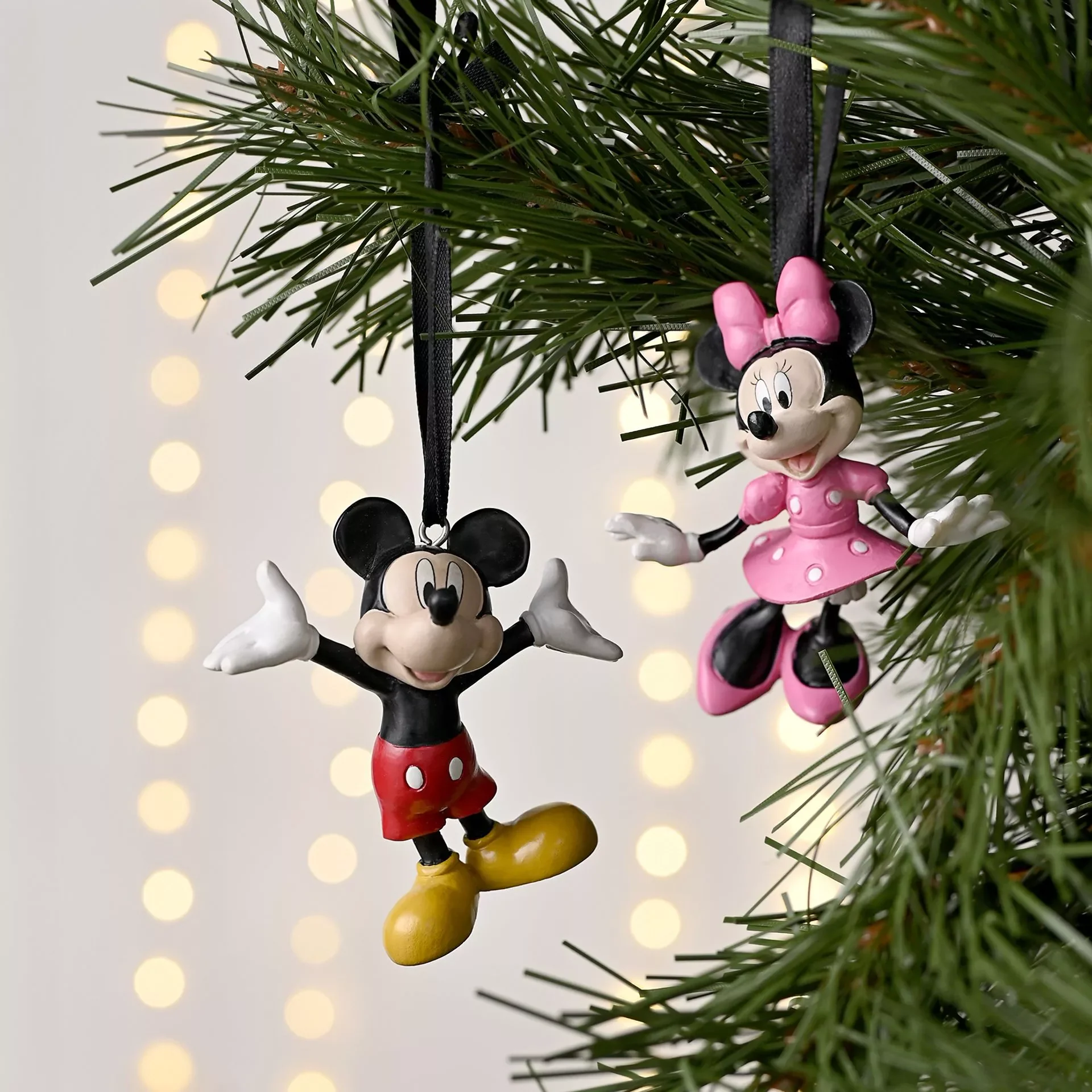 Disney Mickey & Minnie Mouse Resin Christmas Baubles - Set of 2 - Image 2