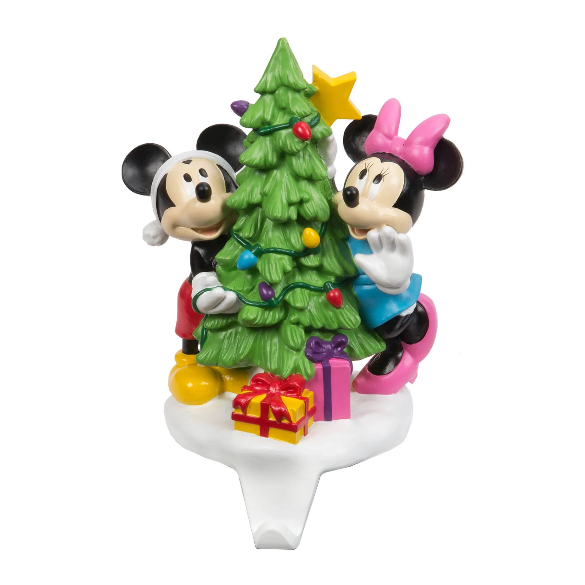 Disney Mickey & Minnie Mouse with Christmas Tree Stocking Mantle Piece Hanger