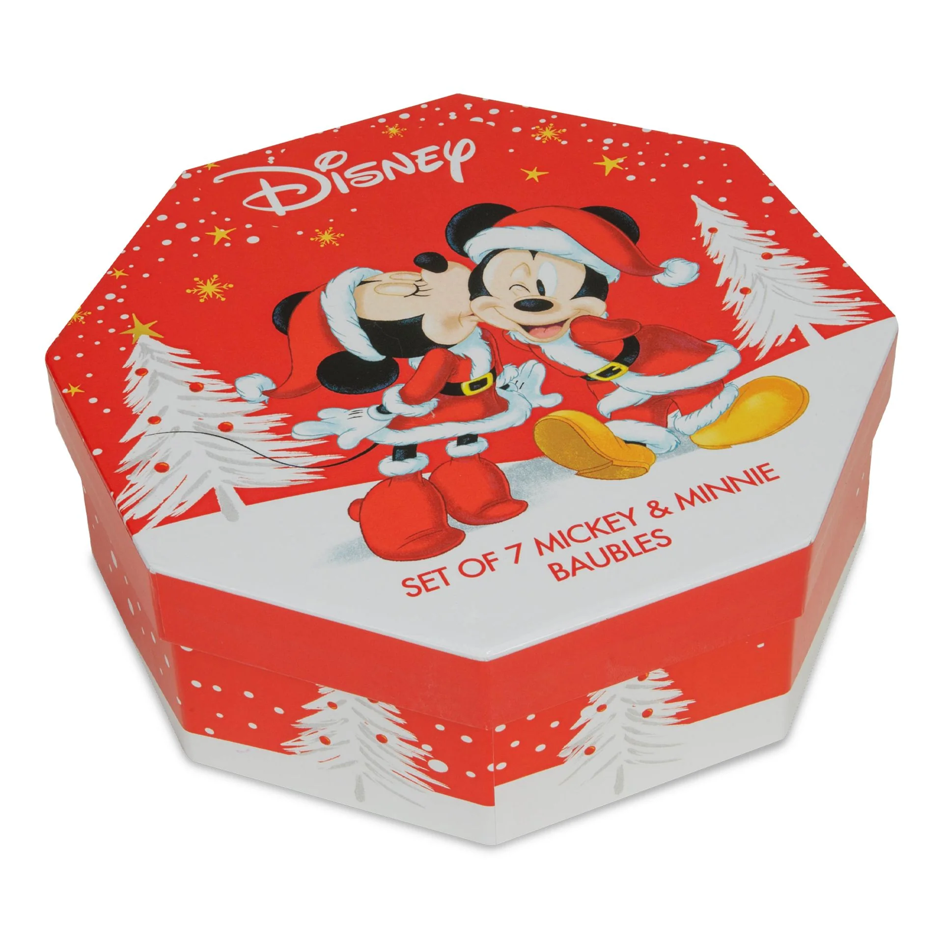Disney Mickey & Minnie Red & Green Set of 7 Christmas Bauble Decorations - Image 2