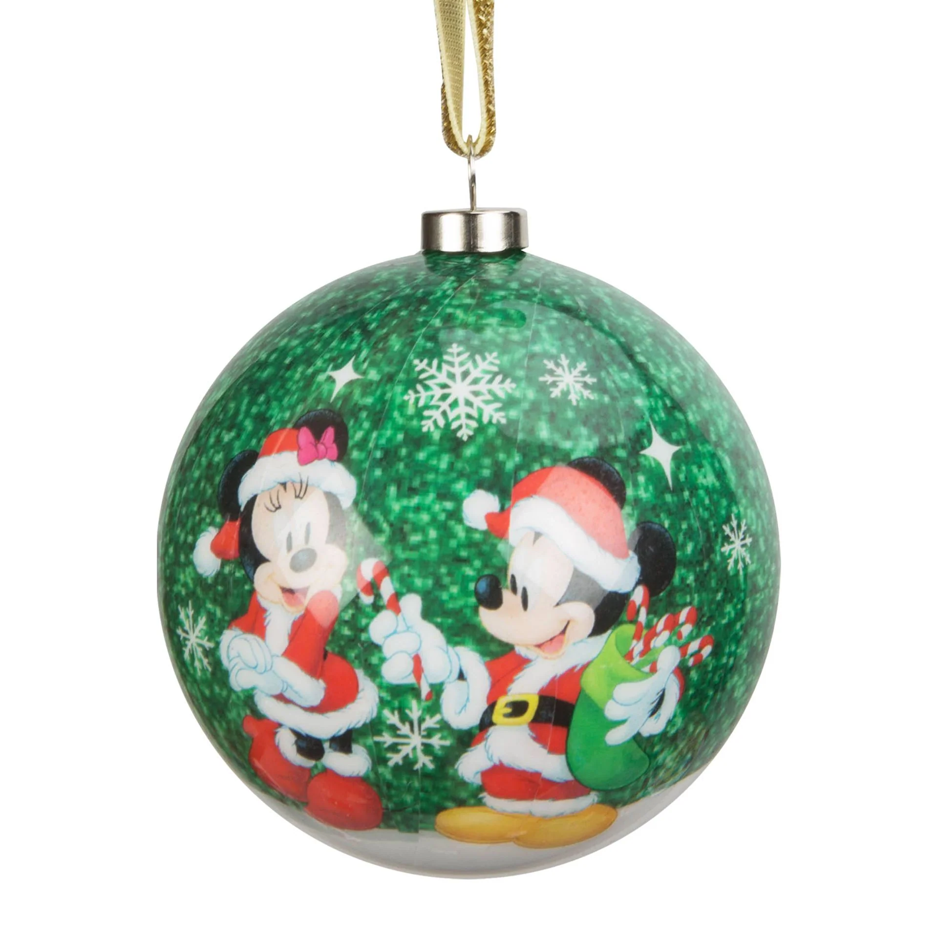 Disney Mickey & Minnie Red & Green Set of 7 Christmas Bauble Decorations - Image 3