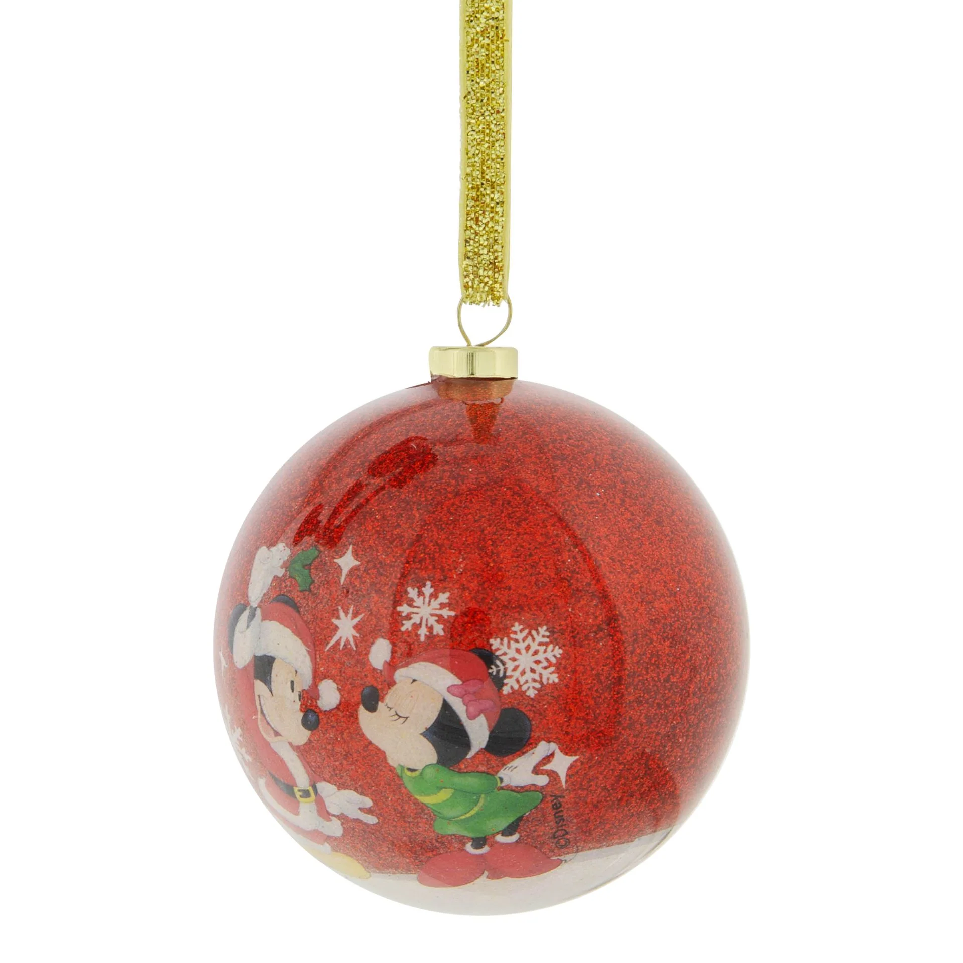Disney Mickey & Minnie Red & Green Set of 7 Christmas Bauble Decorations - Image 4