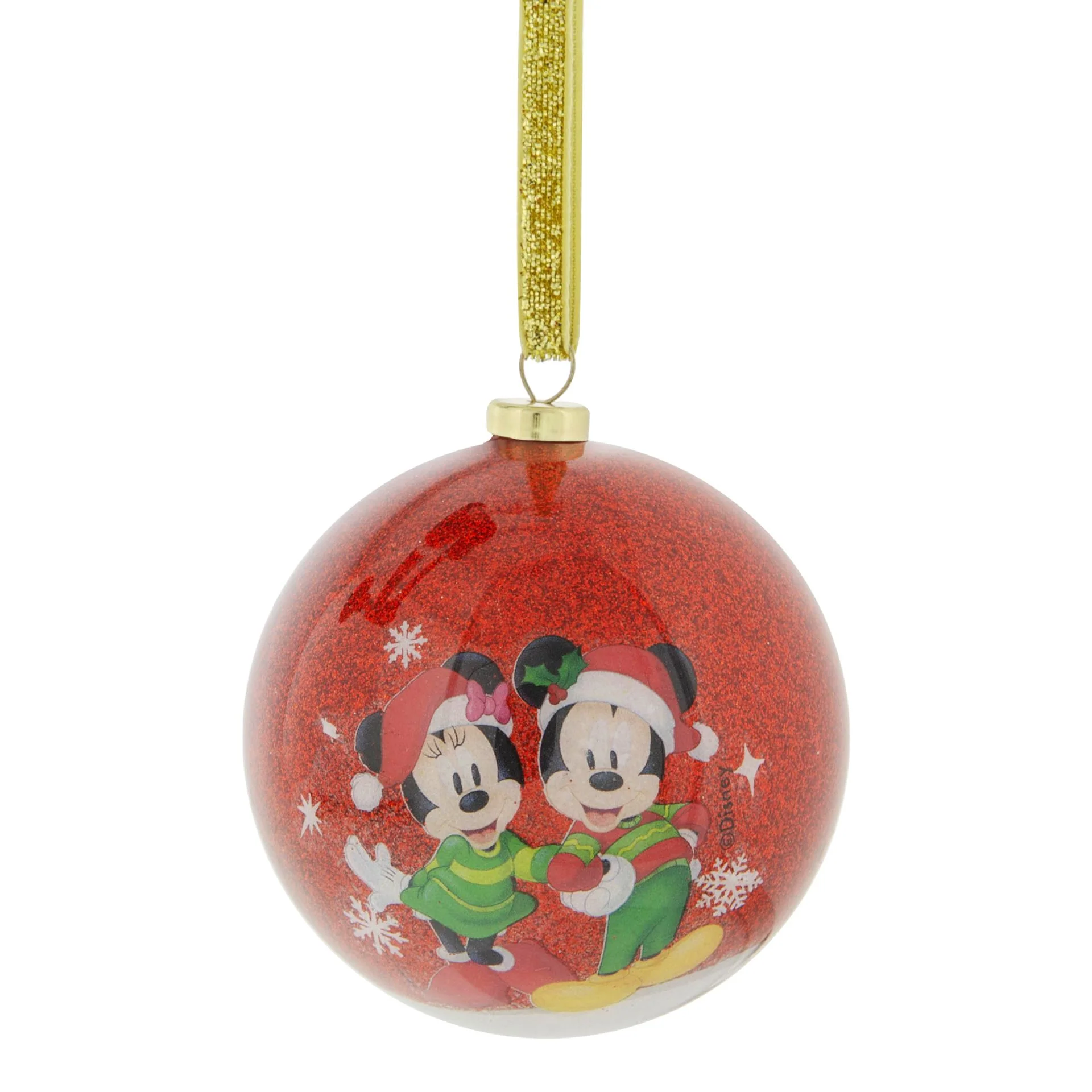 Disney Mickey & Minnie Red & Green Set of 7 Christmas Bauble Decorations - Image 5