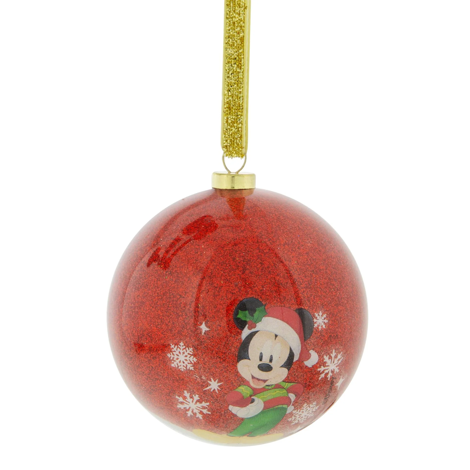 Disney Mickey & Minnie Red & Green Set of 7 Christmas Bauble Decorations - Image 9