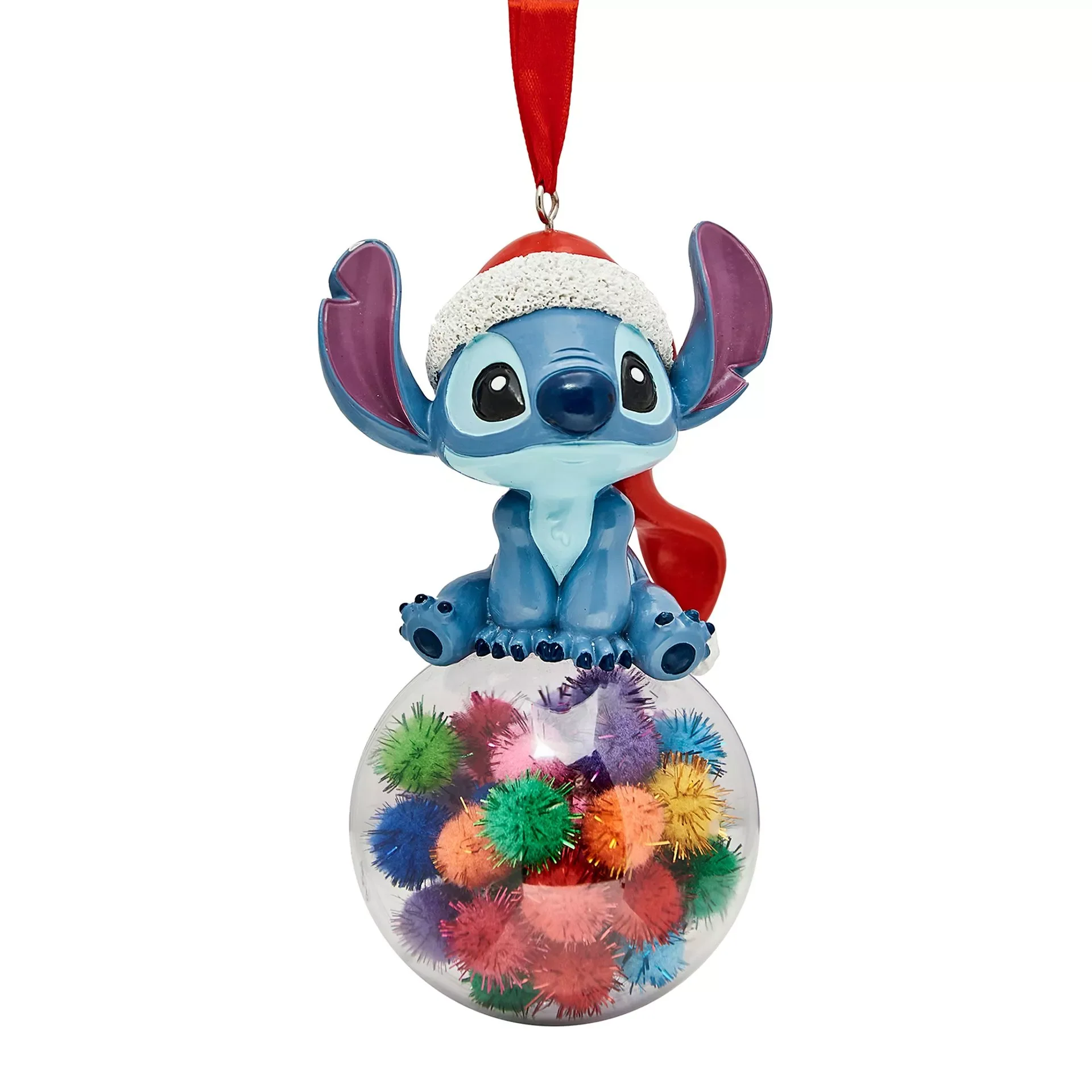 Disney Stitch Lilo & Stitch with Santa Hat on a Christmas Bauble