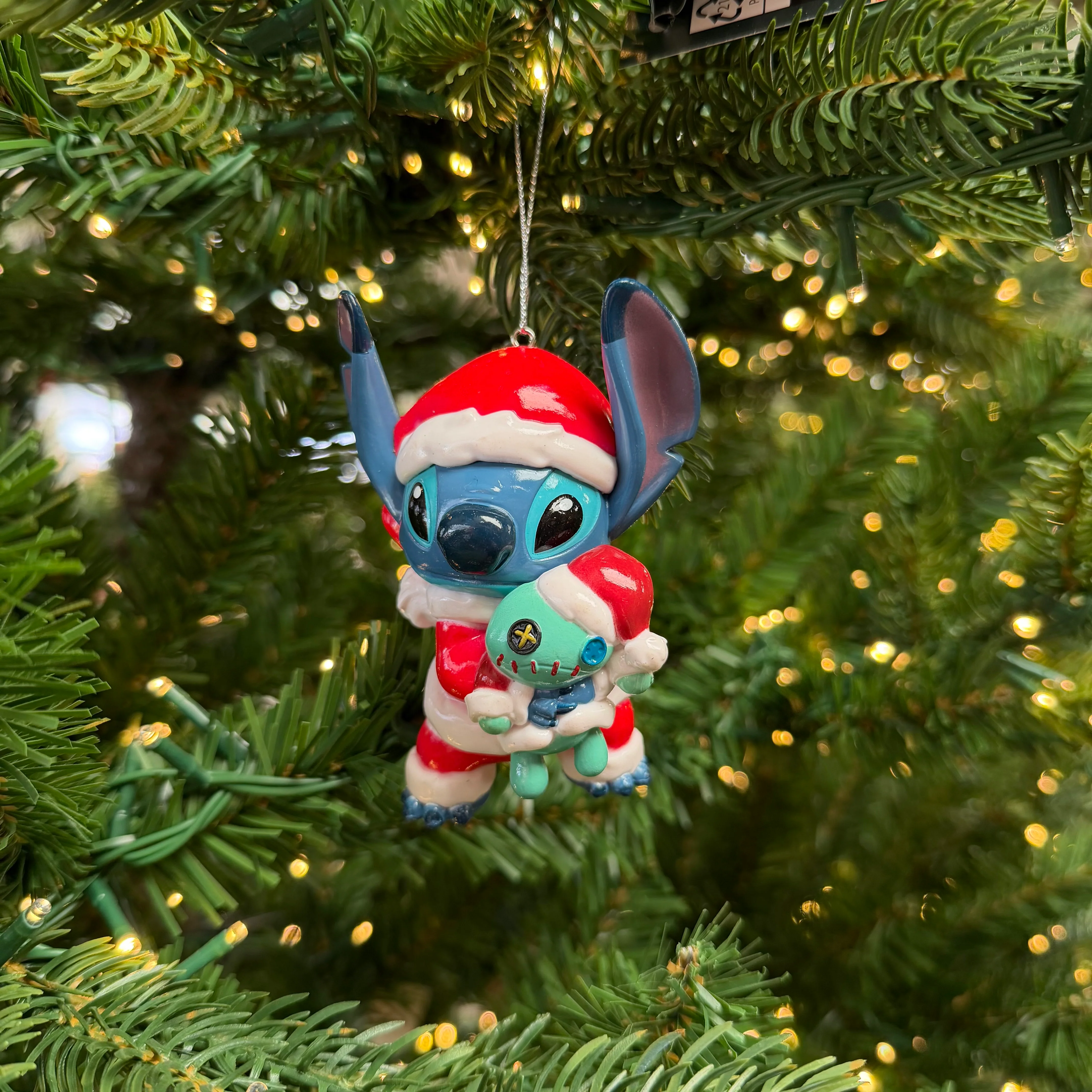 Disney Stitch Lilo & Stitch with Scrump in Santa Costume 3D Character Christmas Bauble - Image 2