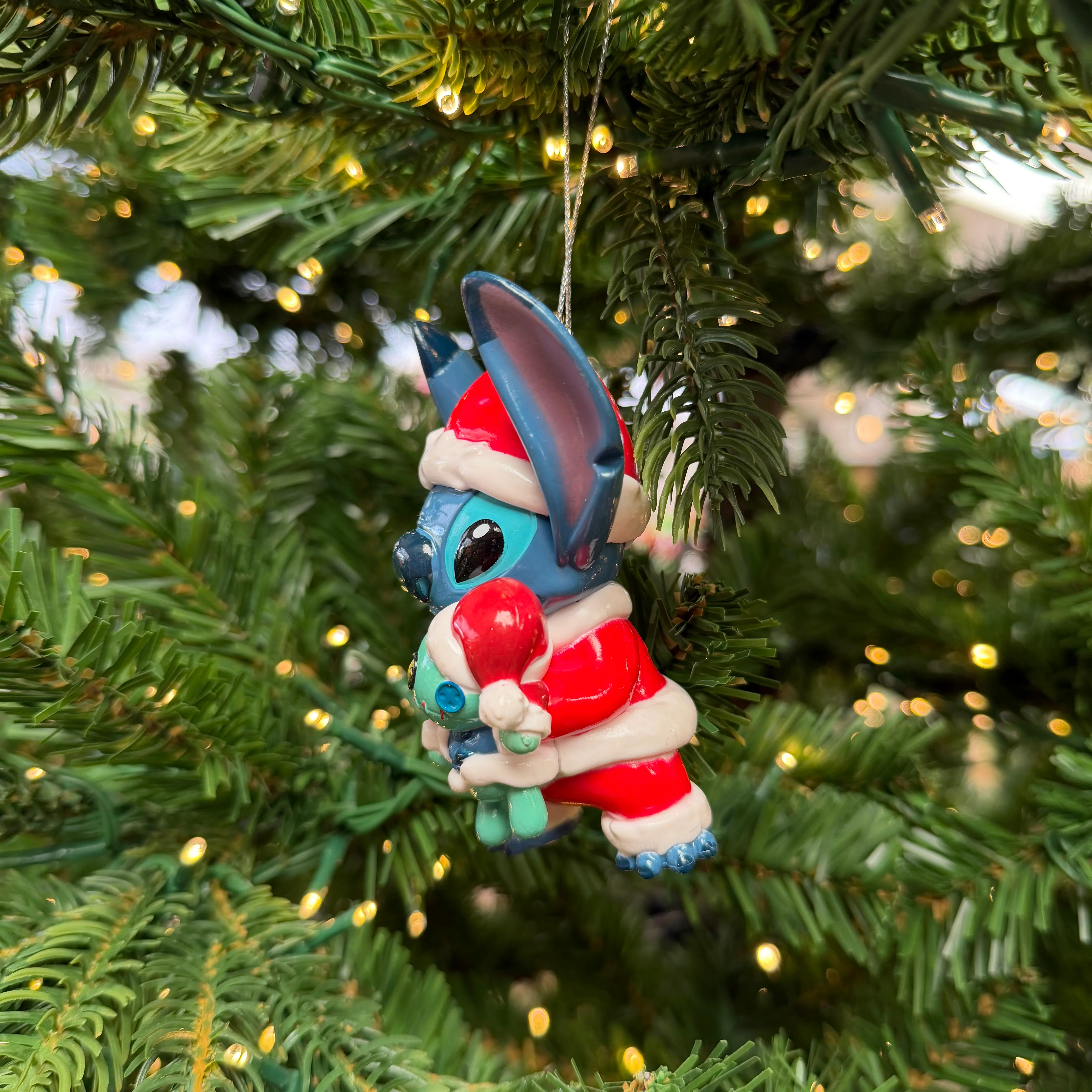 Disney Stitch Lilo & Stitch with Scrump in Santa Costume 3D Character Christmas Bauble - Image 3