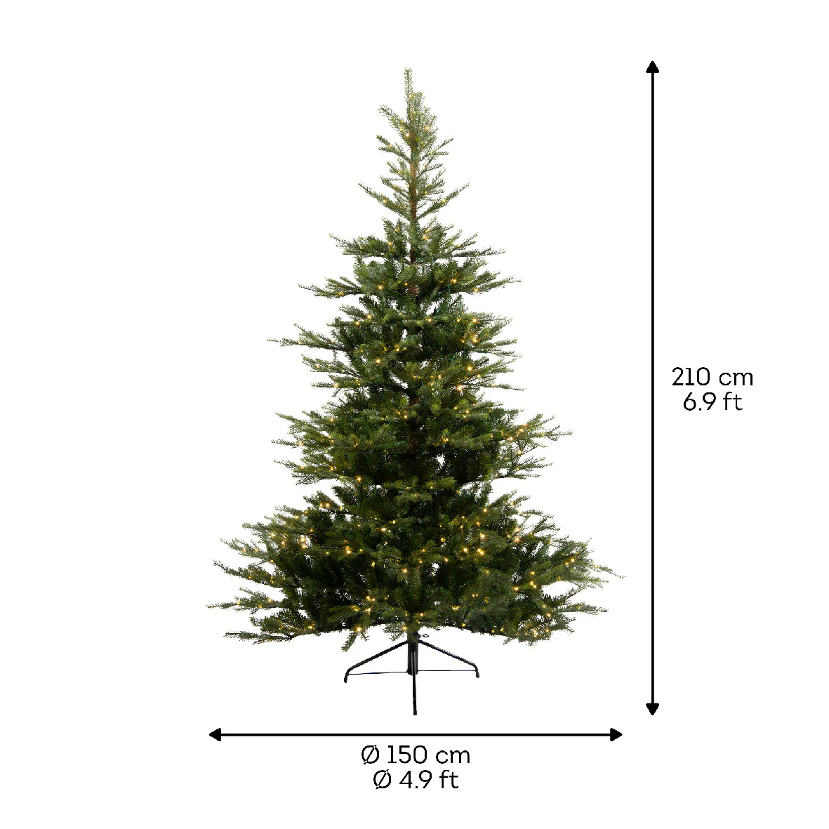 Everlands 7ft Grandis Fir Pre-Lit with 550 Warm White Micro LEDs Artificial Christmas Tree - Image 6
