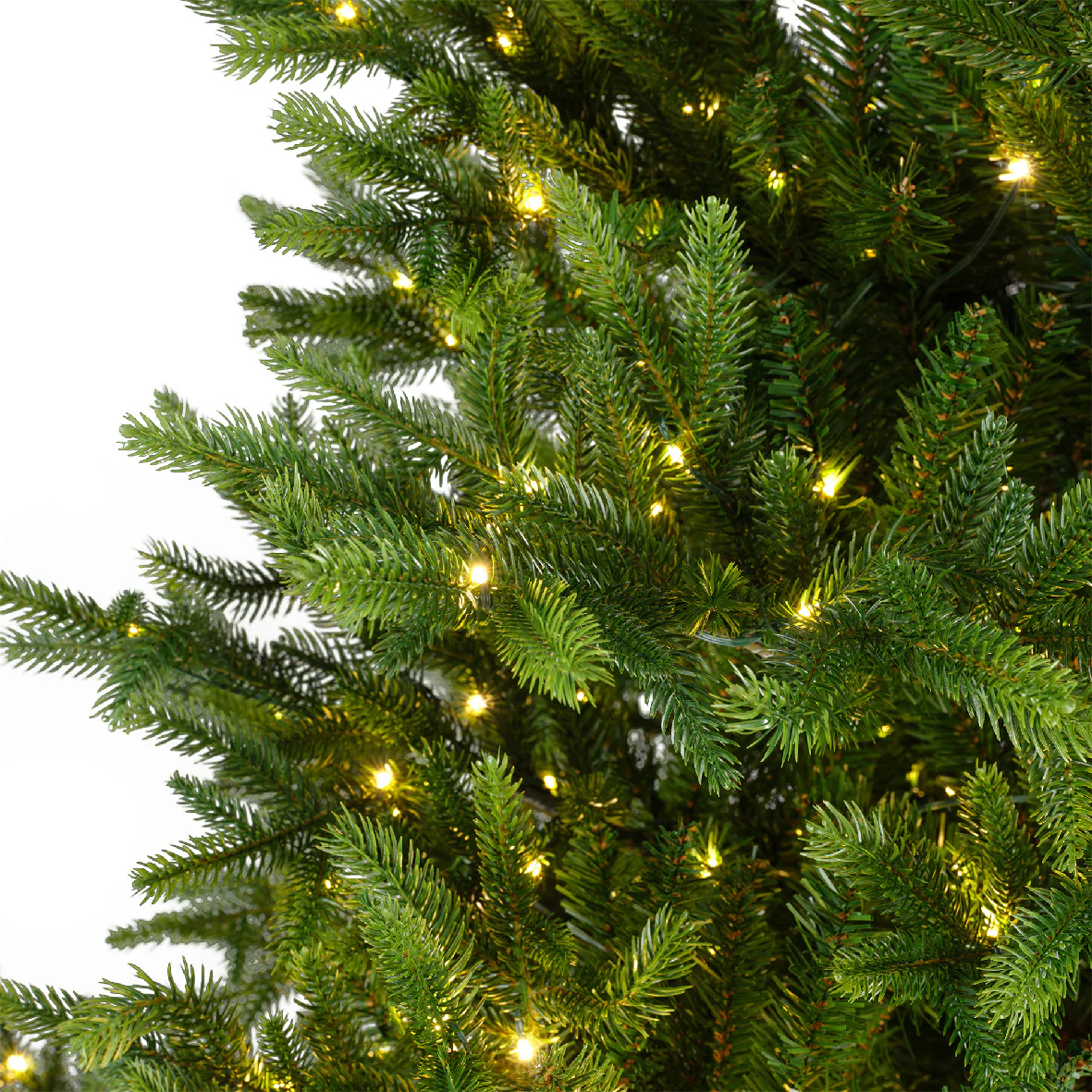 Everlands 7ft Nordmann Fir Pre-Lit with 900 Warm White Micro LEDs Artificial Christmas Tree - Image 3