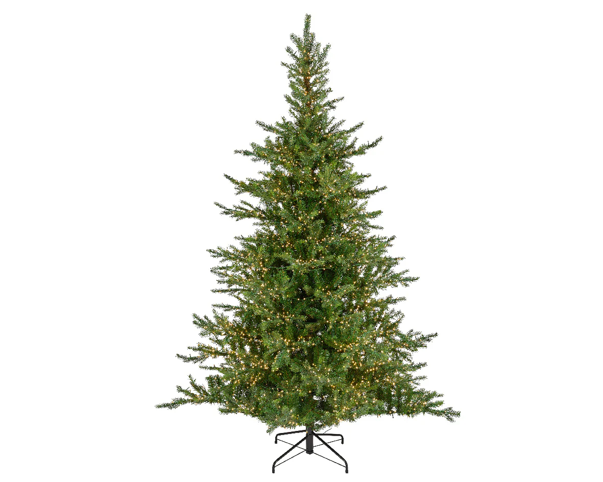 Everlands 8ft Grandis Fir Pre-Lit with 5200 Warm White Compact Cluster Light Artificial Christmas Tree