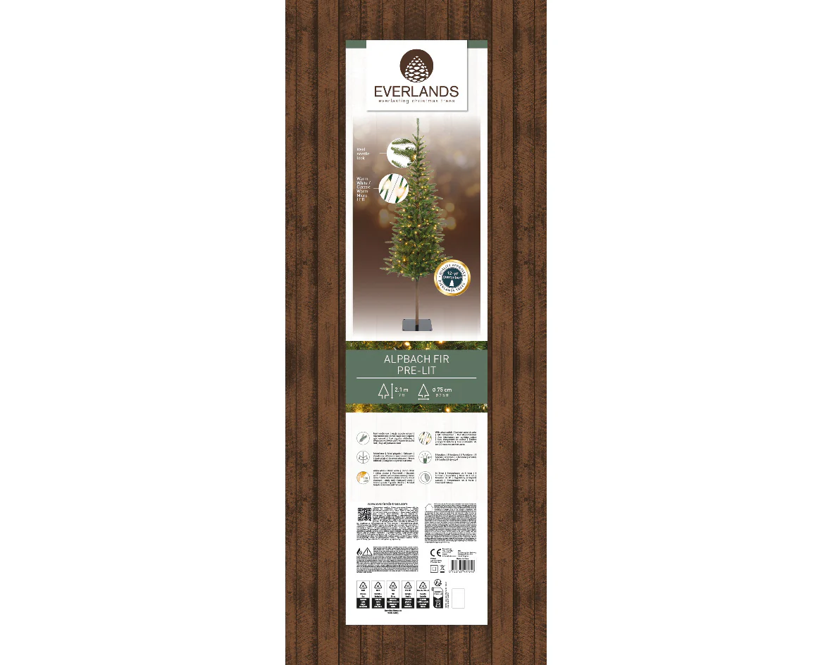 Everlands Alpbach Fir Artificial Christmas Pre-lit 7ft / 210cm Tree with 210 Micro LEDs - Image 4