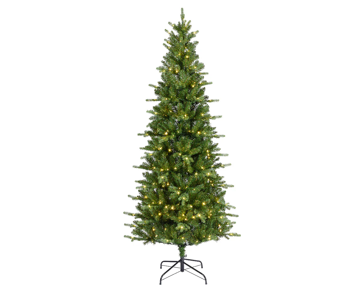Everlands Killington Fir Slim Pre-Lit Artificial Christmas Tree - 210cm / 7ft - Image 2