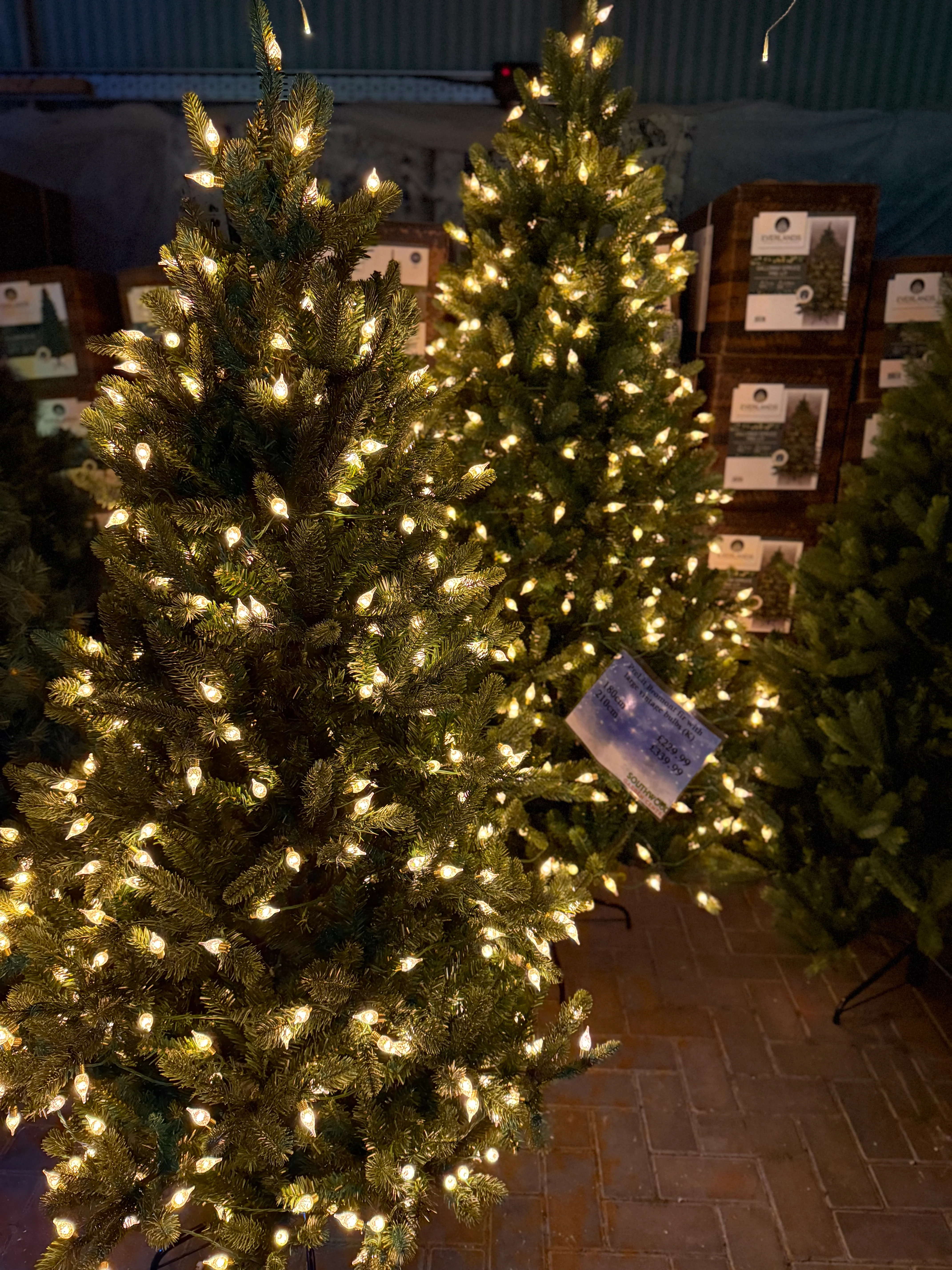 Everlands Pre-Lit Bromont Fir Artificial Christmas Tree with Large Vintage Duo Bulb Lights - Image 4