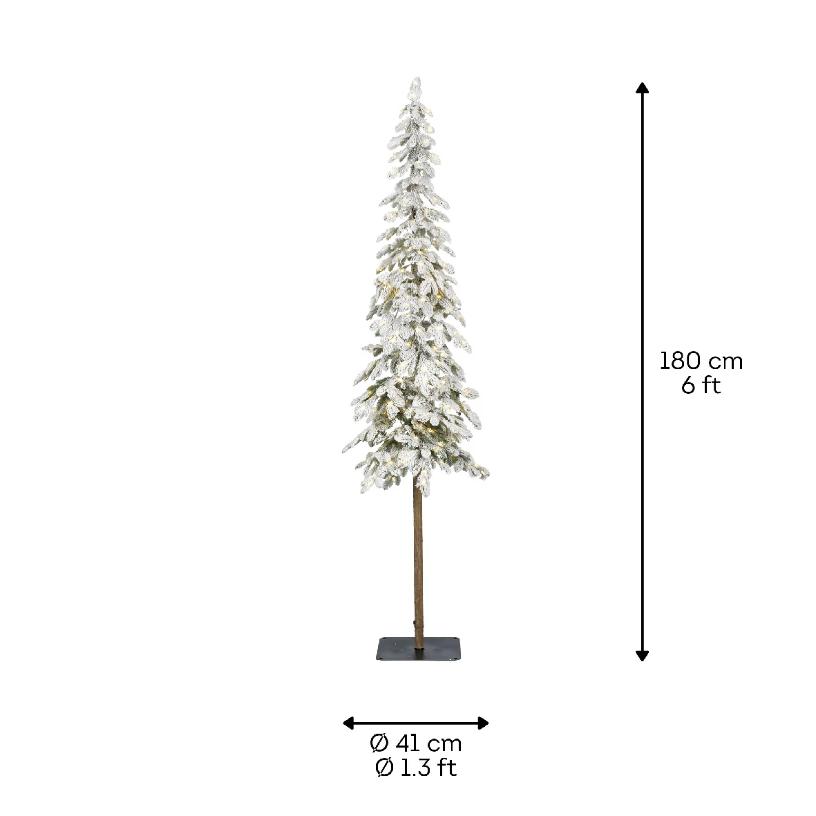 Everlands Snowy Alpine Fir Artificial Christmas Prelit 6ft / 180cm Tree with 150 Micro LEDs - Image 6