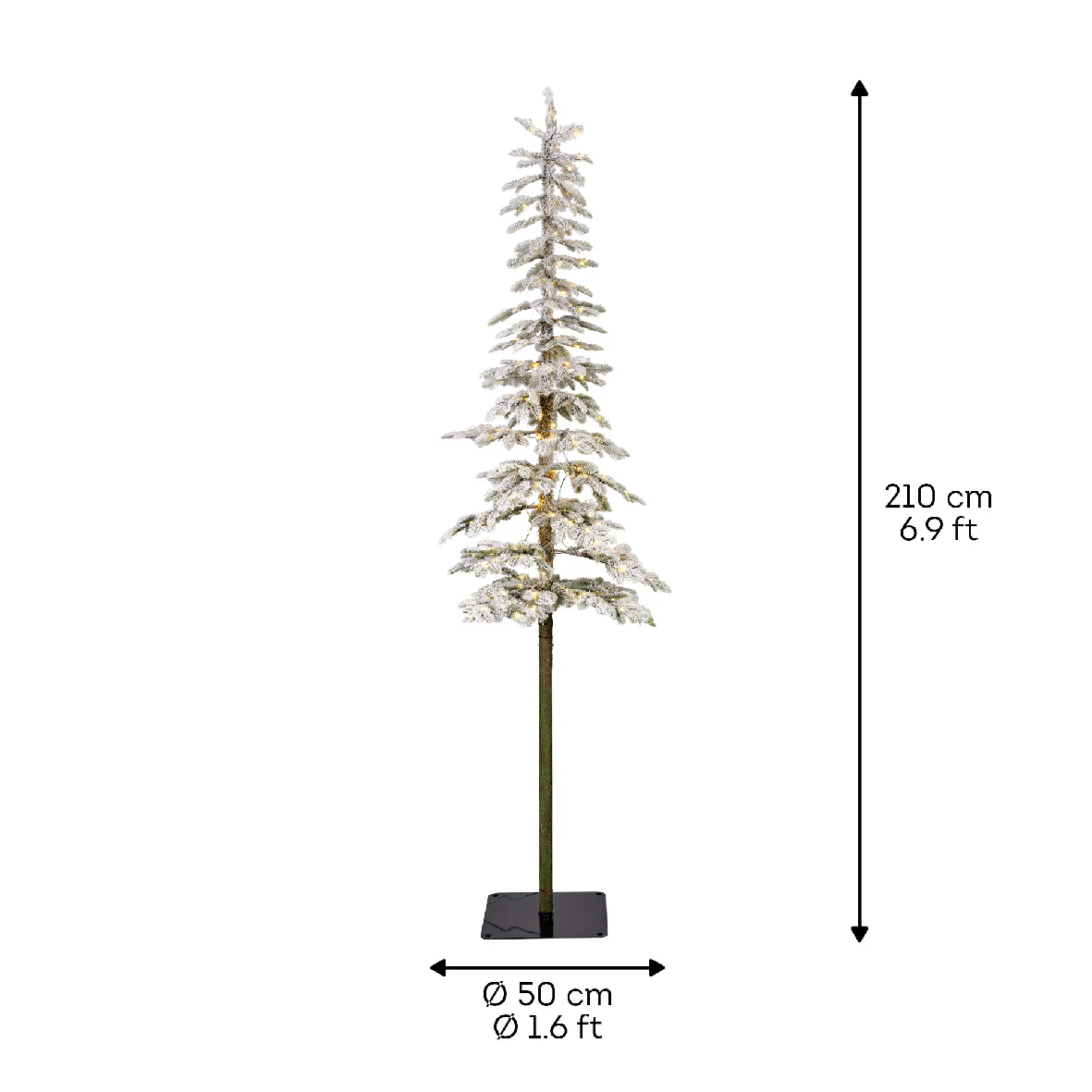 Everlands Snowy Alpine Fir Artificial Christmas Prelit 7ft / 210cm Tree with 200 Micro LEDs - Image 6