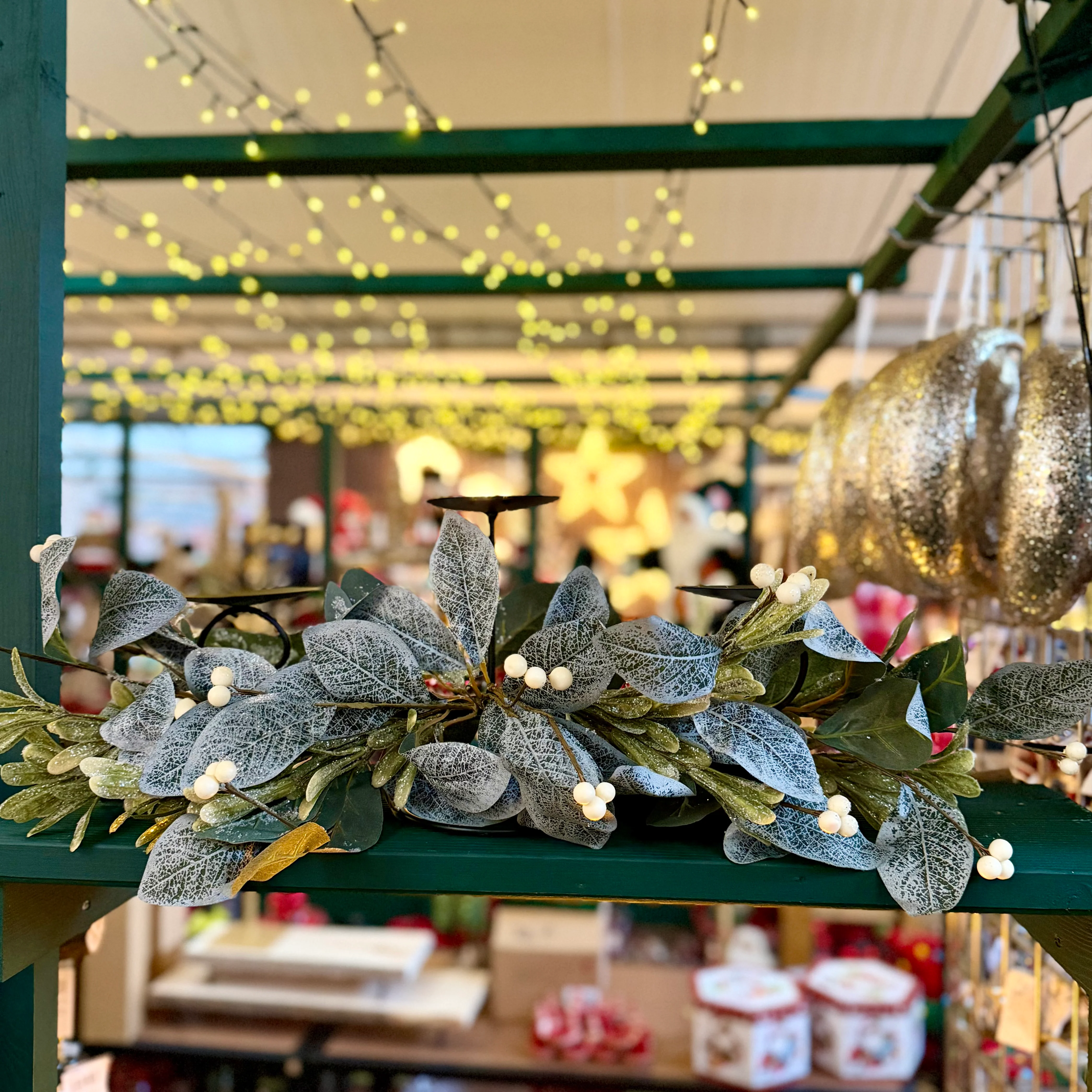 Frosted Eucalyptus and Mistletoe Table Decoration - Image 4