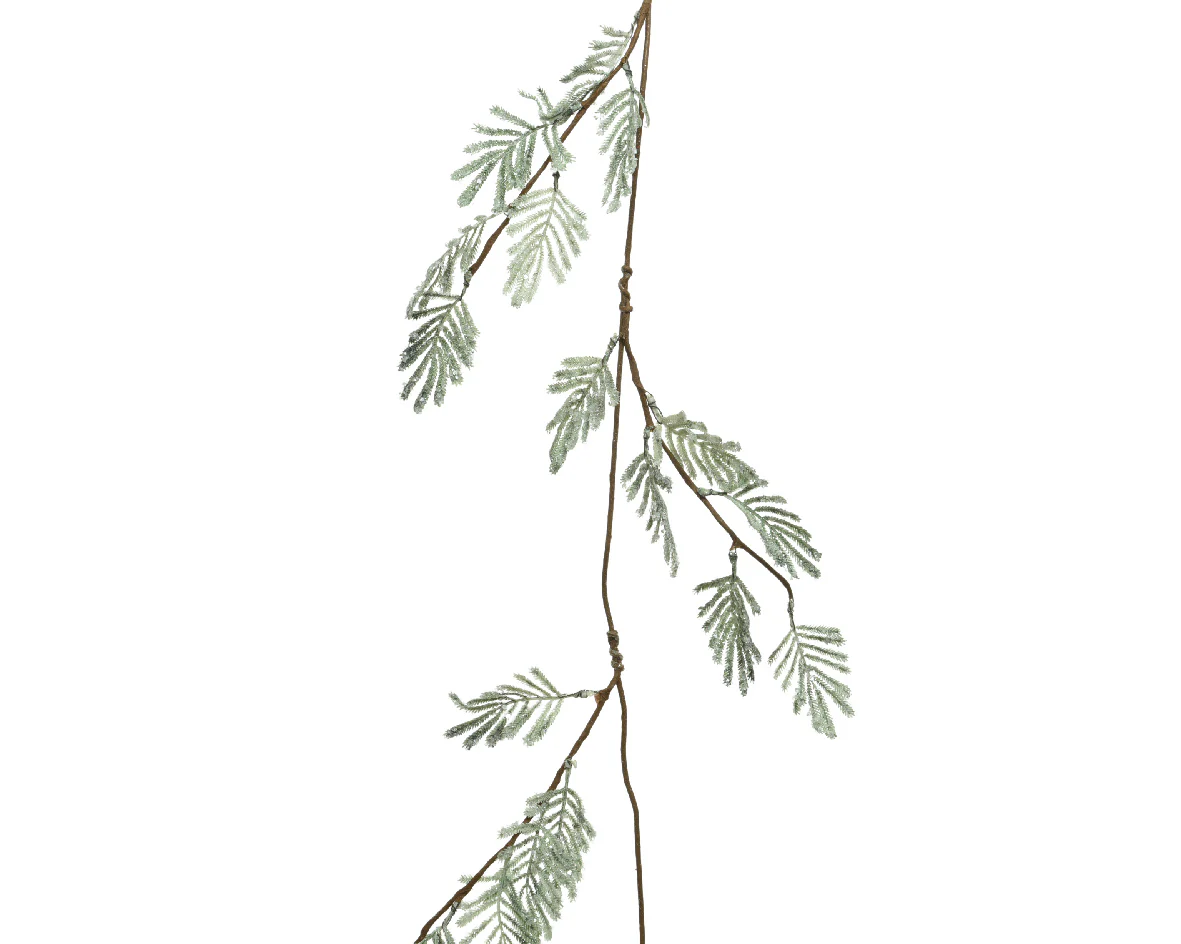 Frozen Finish Glittery Plastic Fern Garland