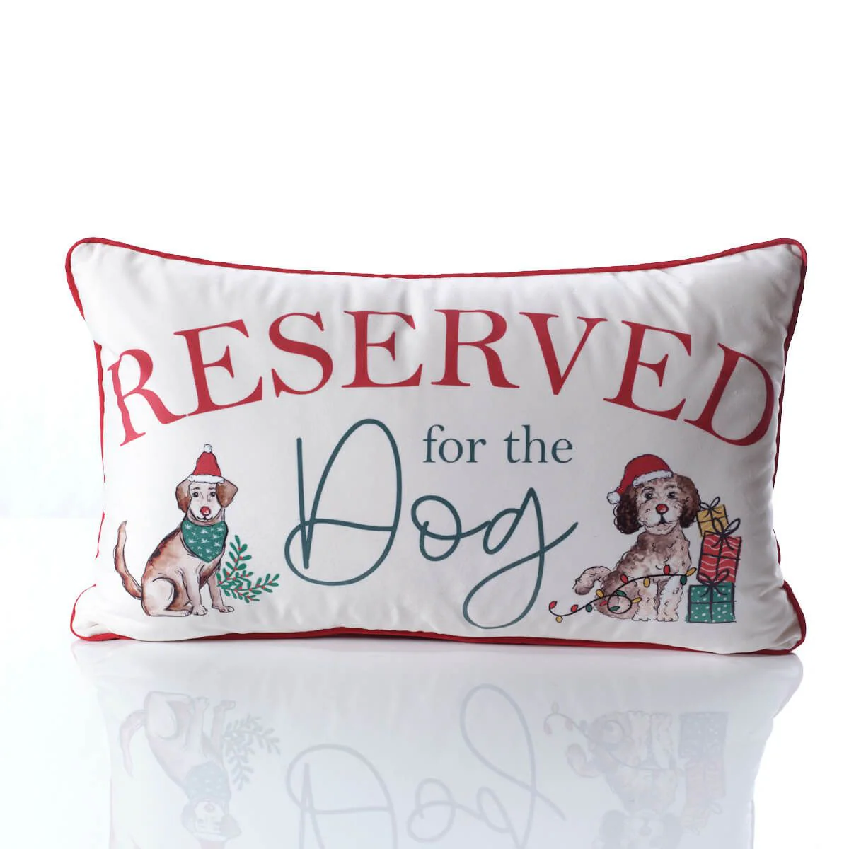 Furry And Festive Reserved For The Dog Velour Cushion With Zip - Image 2