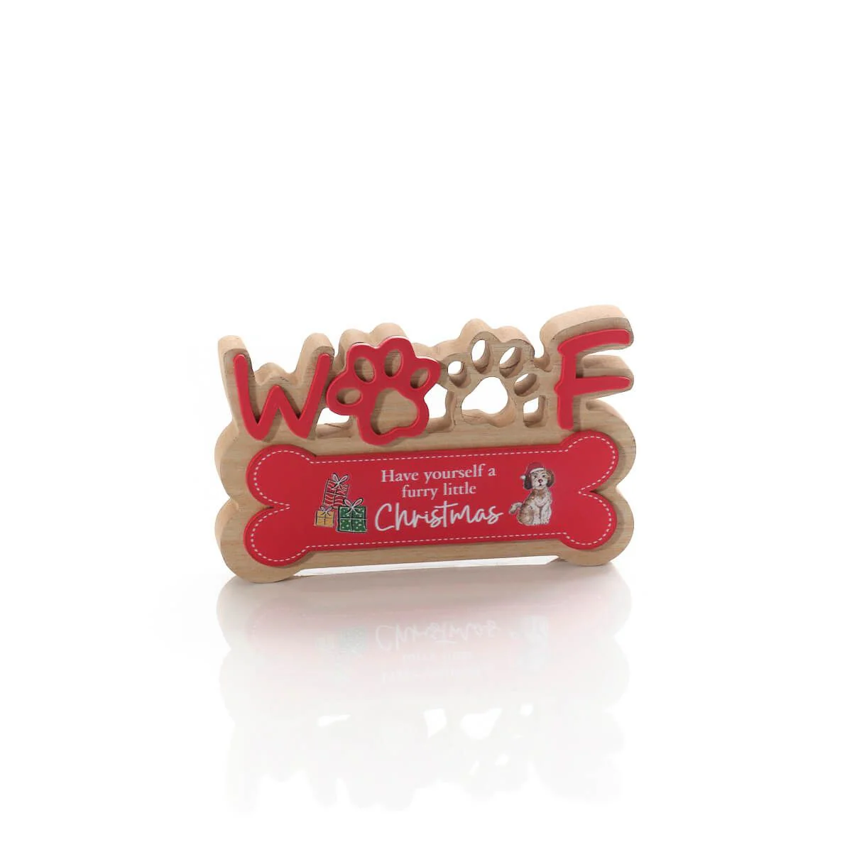 Furry & Festive Dog Cut Out Woof Christmas Block - Image 2