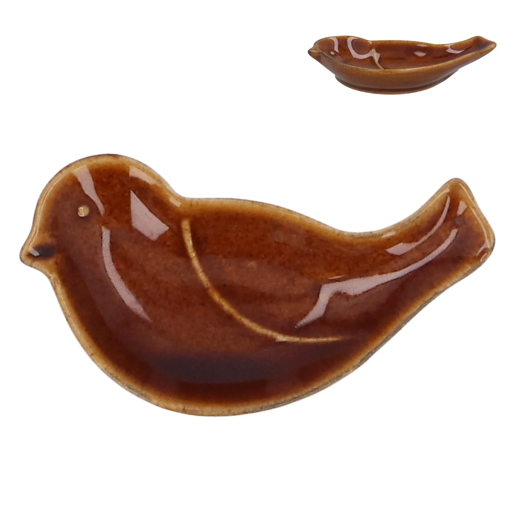 Gisela Graham Brown Bird Stoneware Mini Dish - 8.5cm