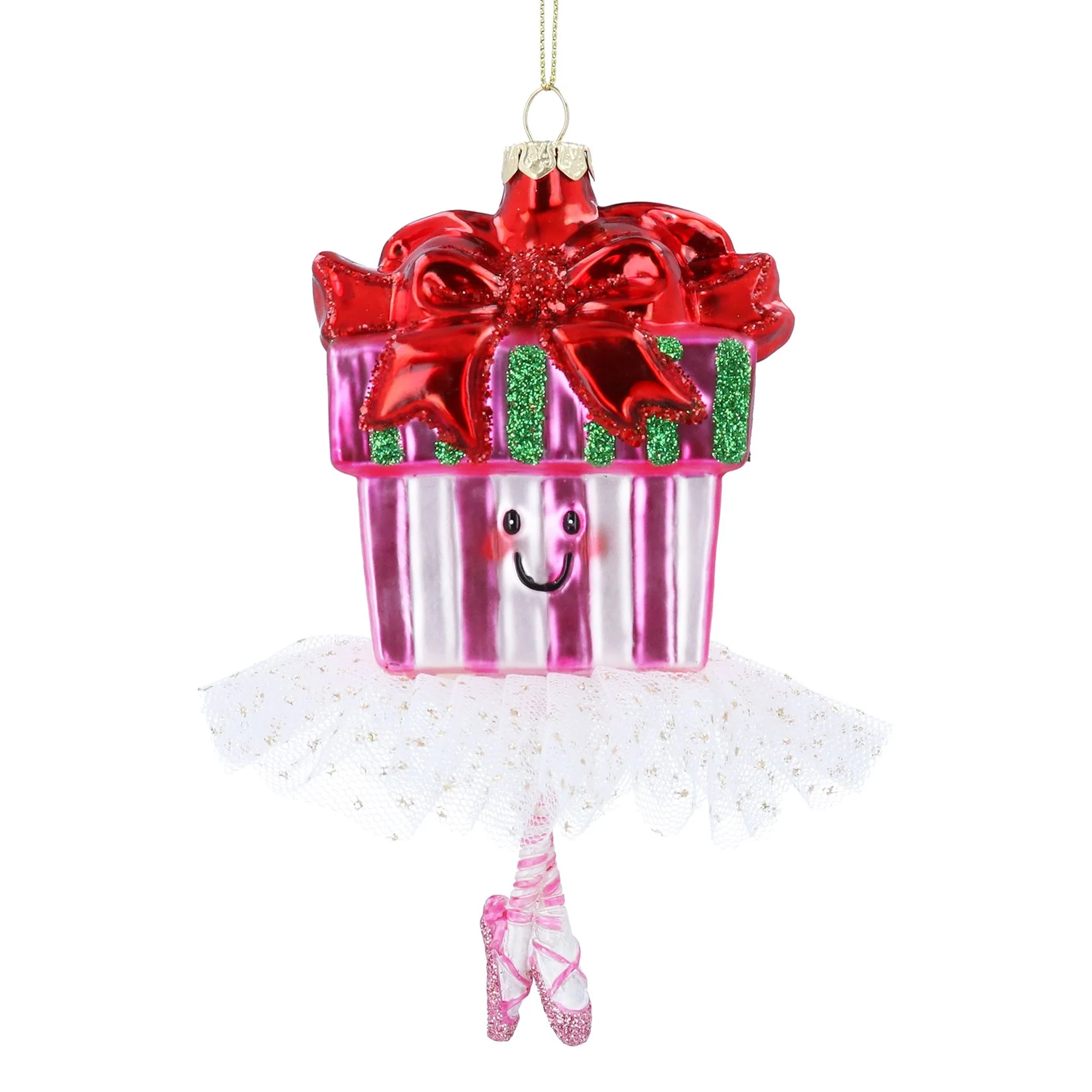 Gisela Graham Glass Gift with Tutu Christmas Bauble