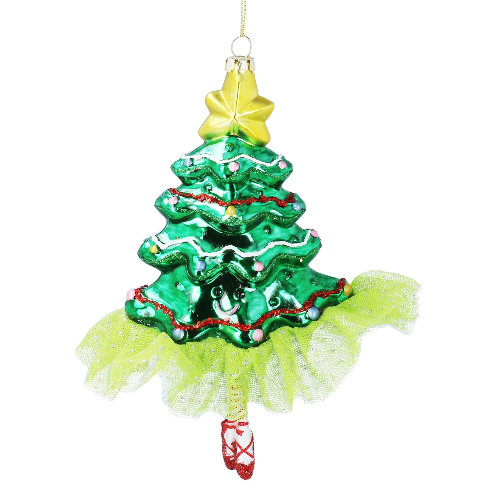 Gisela Graham Glass Tree with Tutu Christmas Bauble