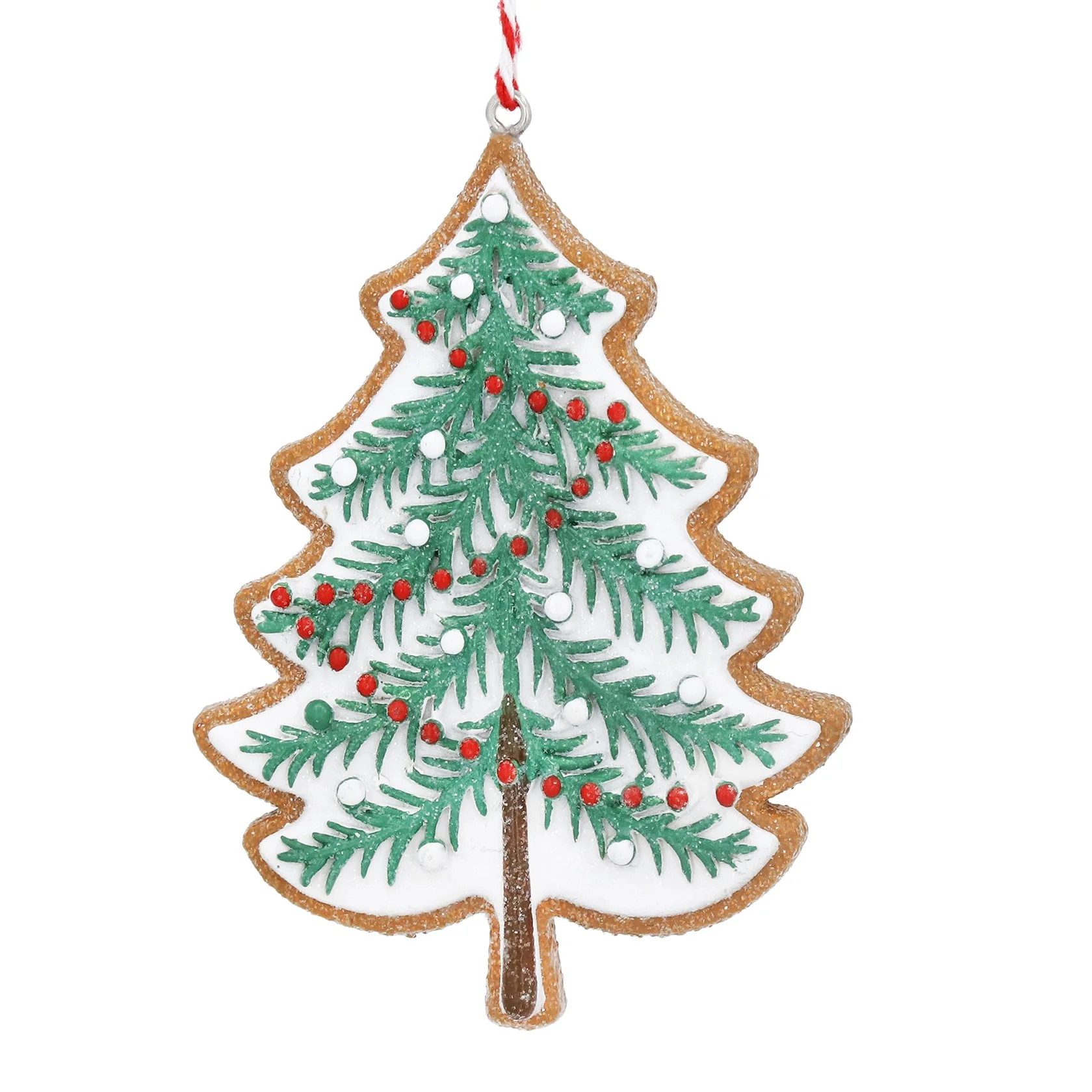 Gisela Graham - Resin Gingerbread Christmas Tree Decoration / Bauble