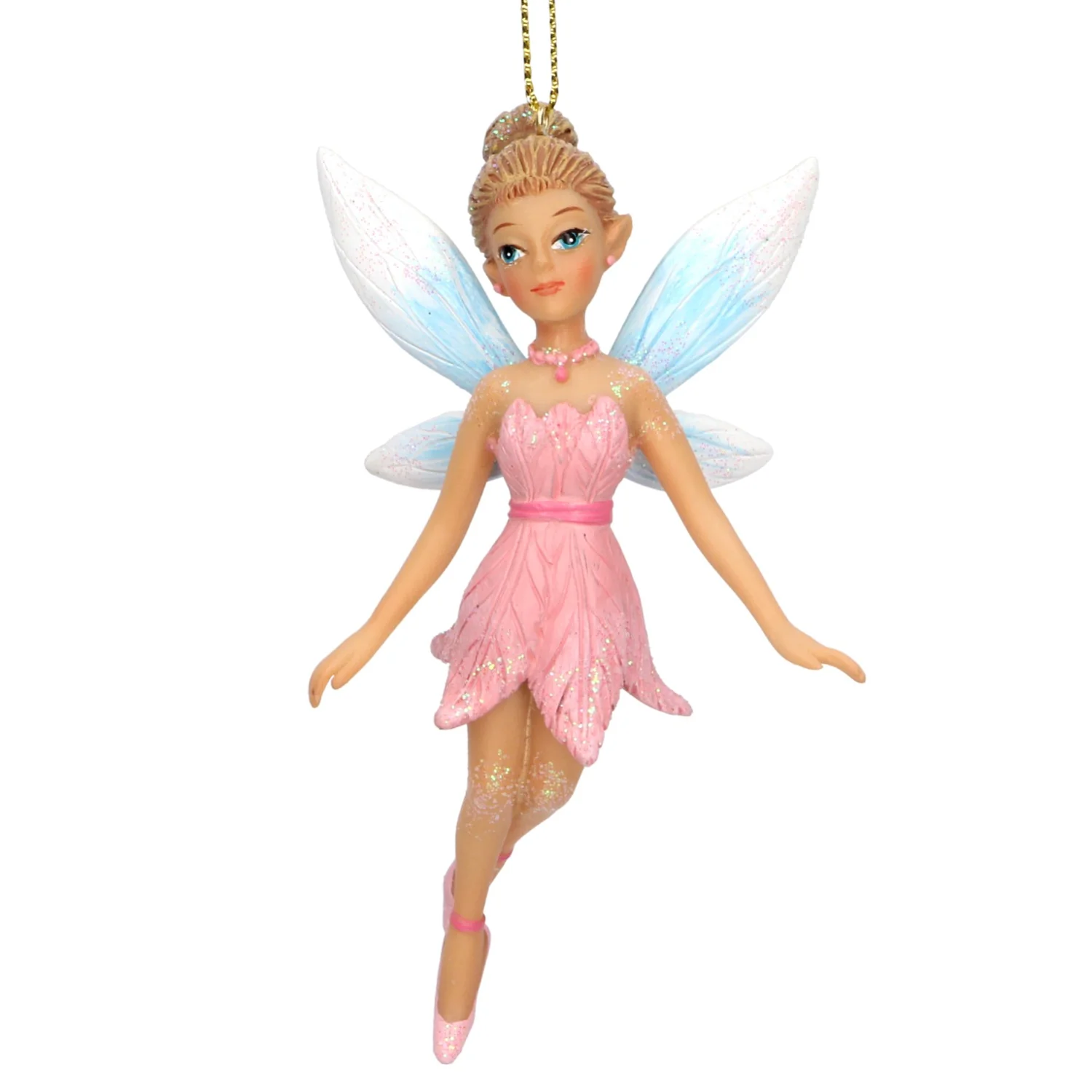Gisela Graham - Resin Peter Pan Themed Pink Tinkerbell Christmas Tree Decoration / Bauble