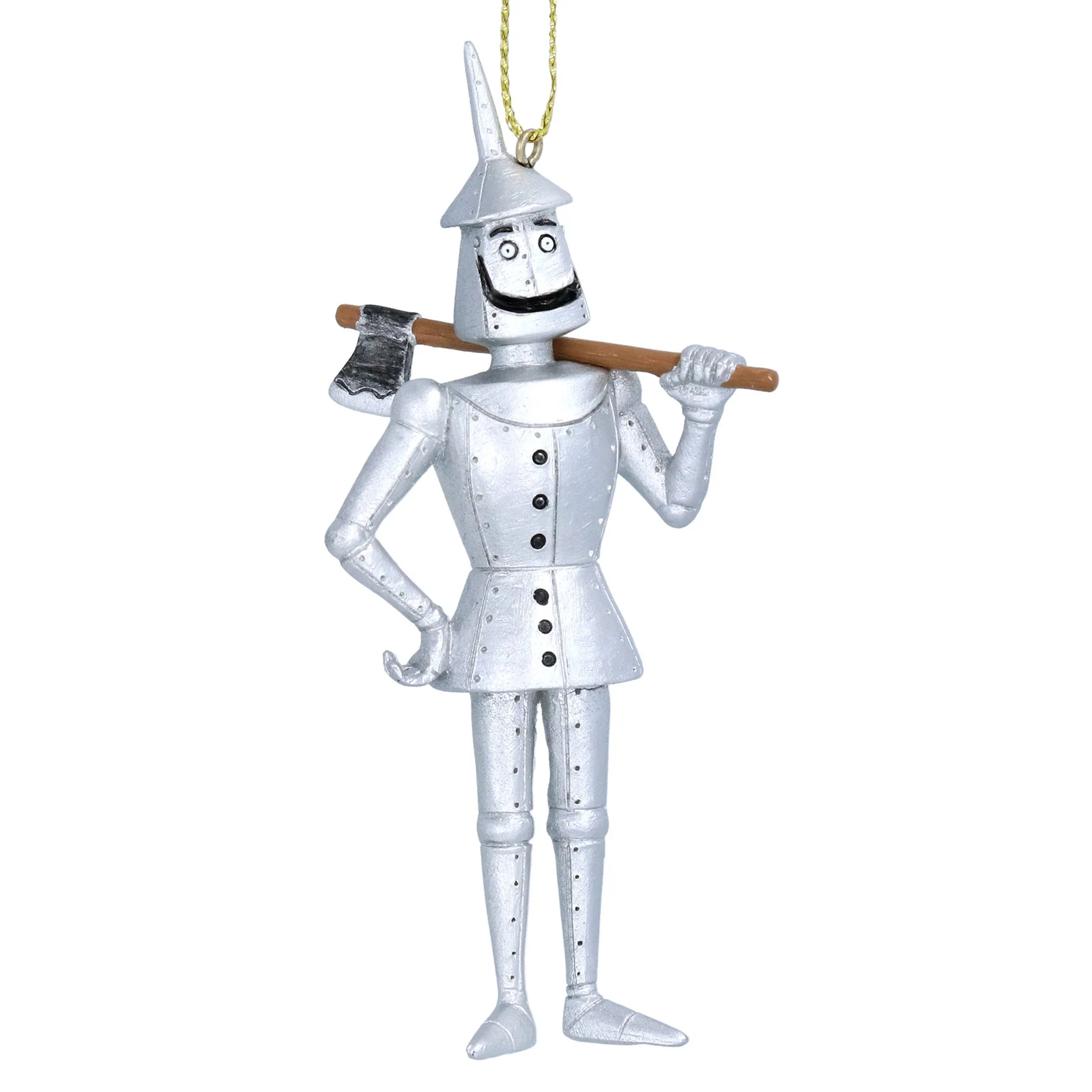 Gisela Graham - Resin Silver Tin Man Christmas Tree Decoration / Bauble