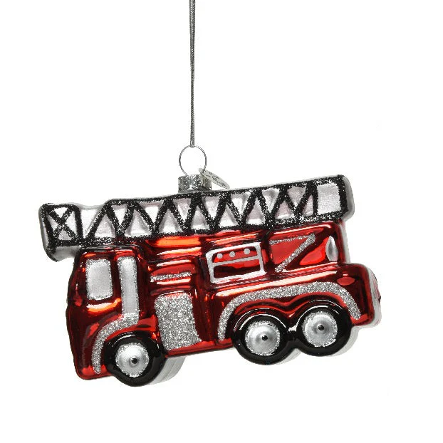 Glass Emergency Service Vehicle Christmas Bauble - Image 2